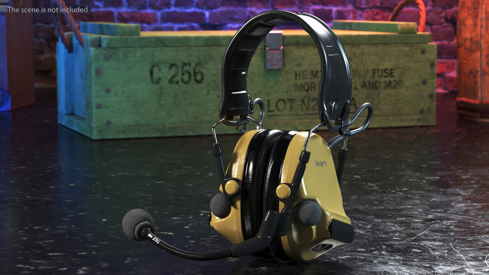 3D model Folded Comtak Tactical Headset