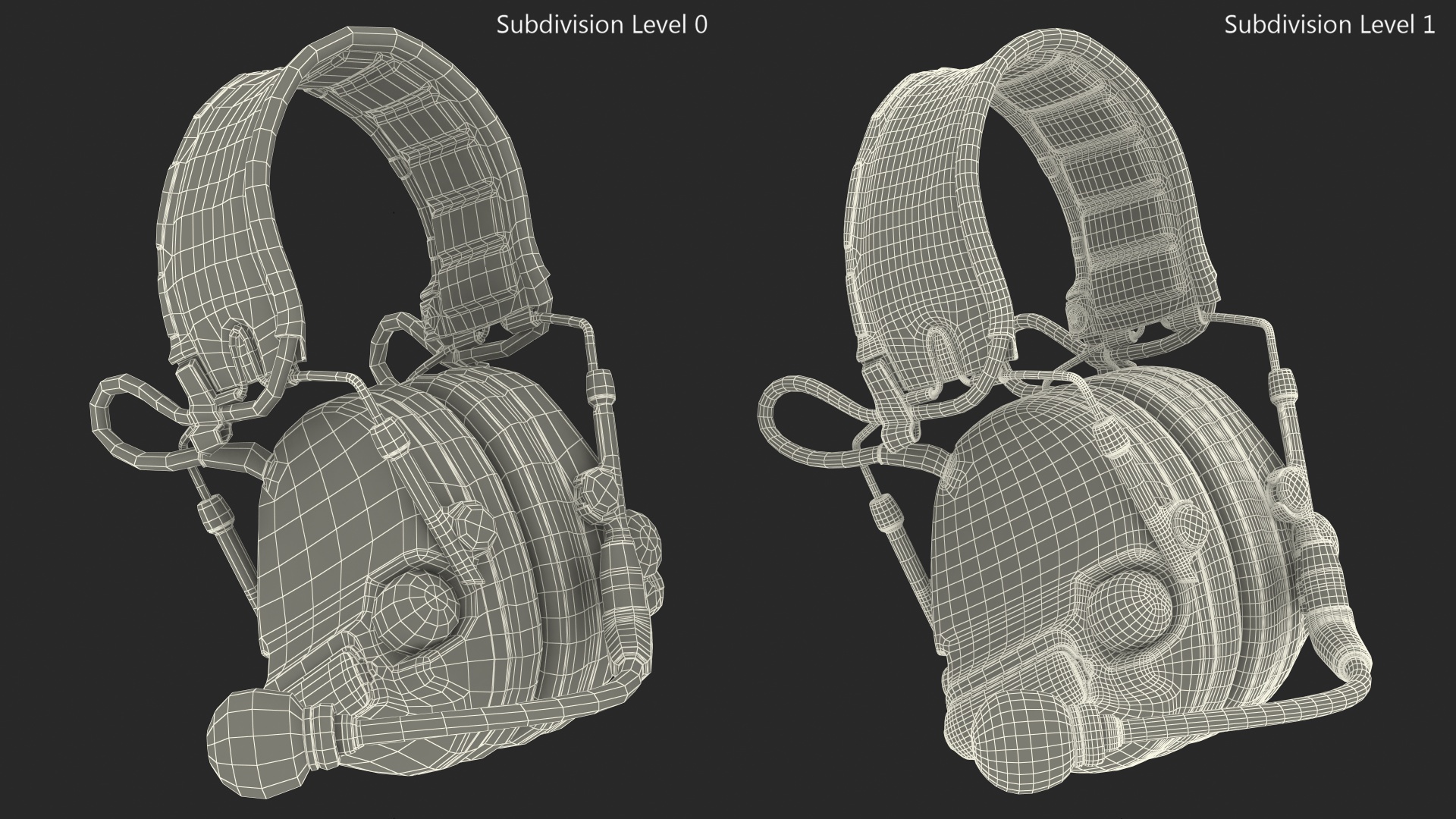 3D model Folded Comtak Tactical Headset
