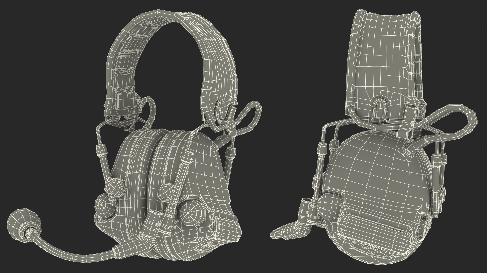 3D model Folded Comtak Tactical Headset