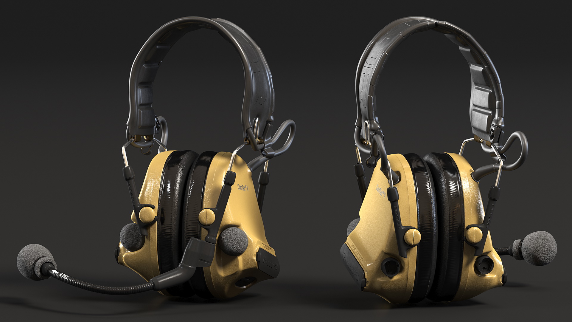 3D model Folded Comtak Tactical Headset