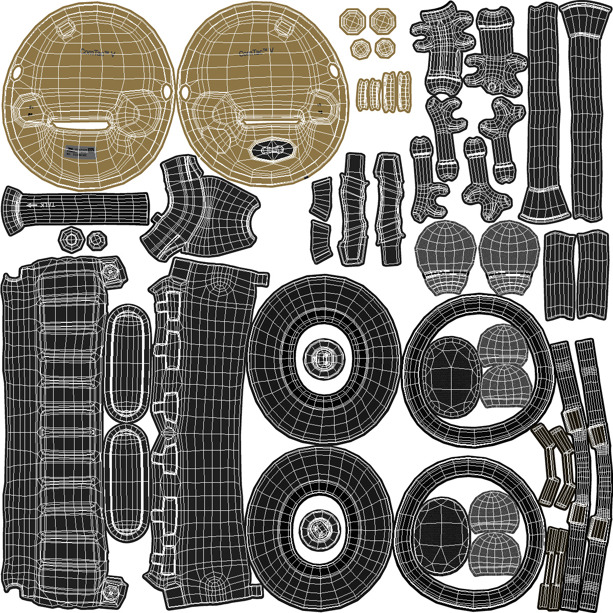 3D model Folded Comtak Tactical Headset