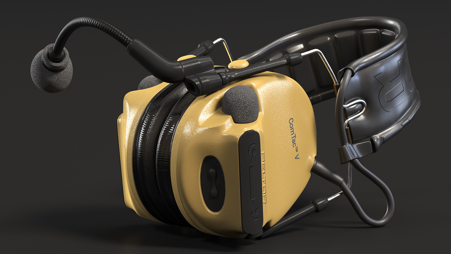 3D model Folded Comtak Tactical Headset