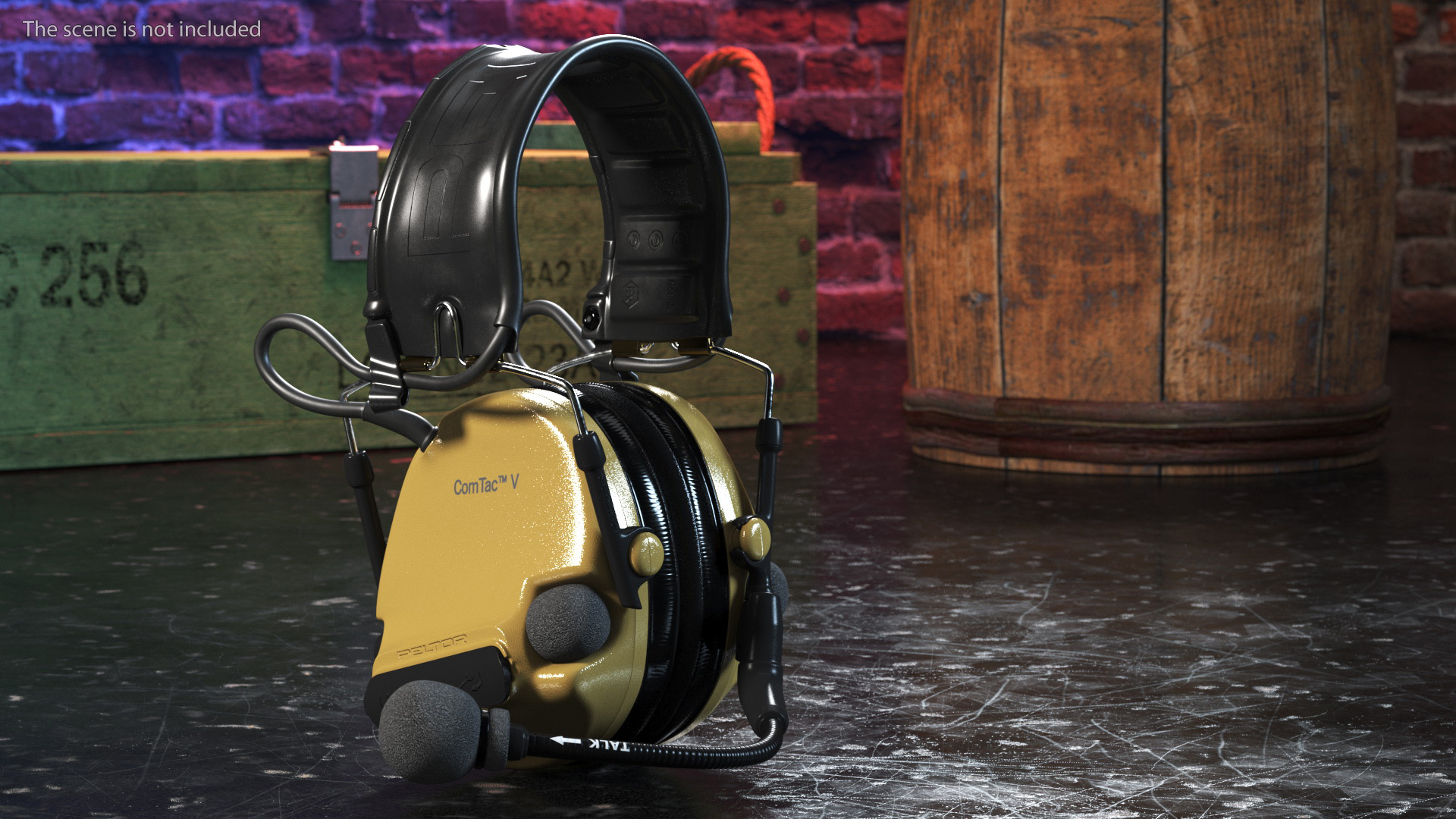 3D model Folded Comtak Tactical Headset