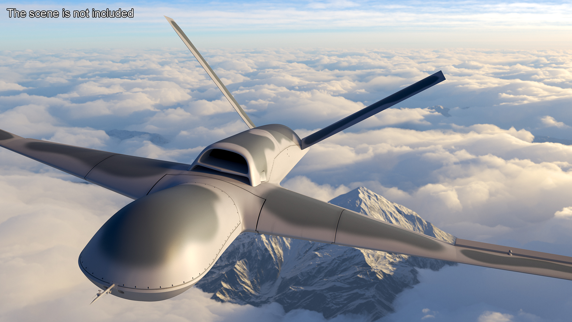 3D model General Atomics Avenger Drone Rigged for Cinema 4D