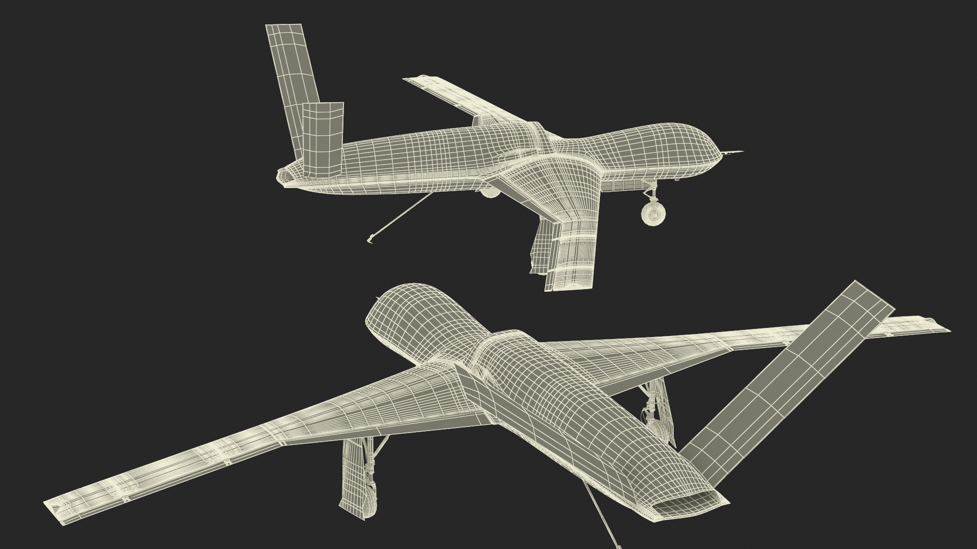 3D model General Atomics Avenger Drone Rigged for Cinema 4D