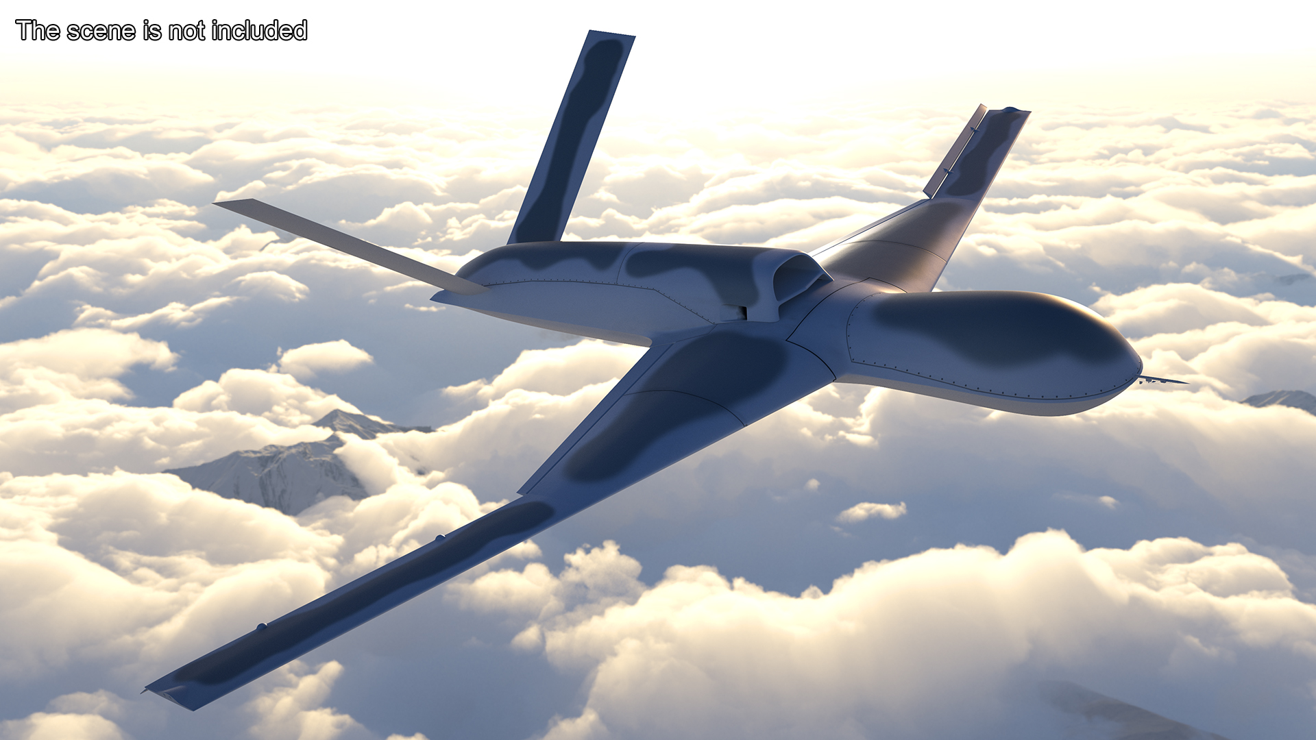 3D model General Atomics Avenger Drone Rigged for Cinema 4D