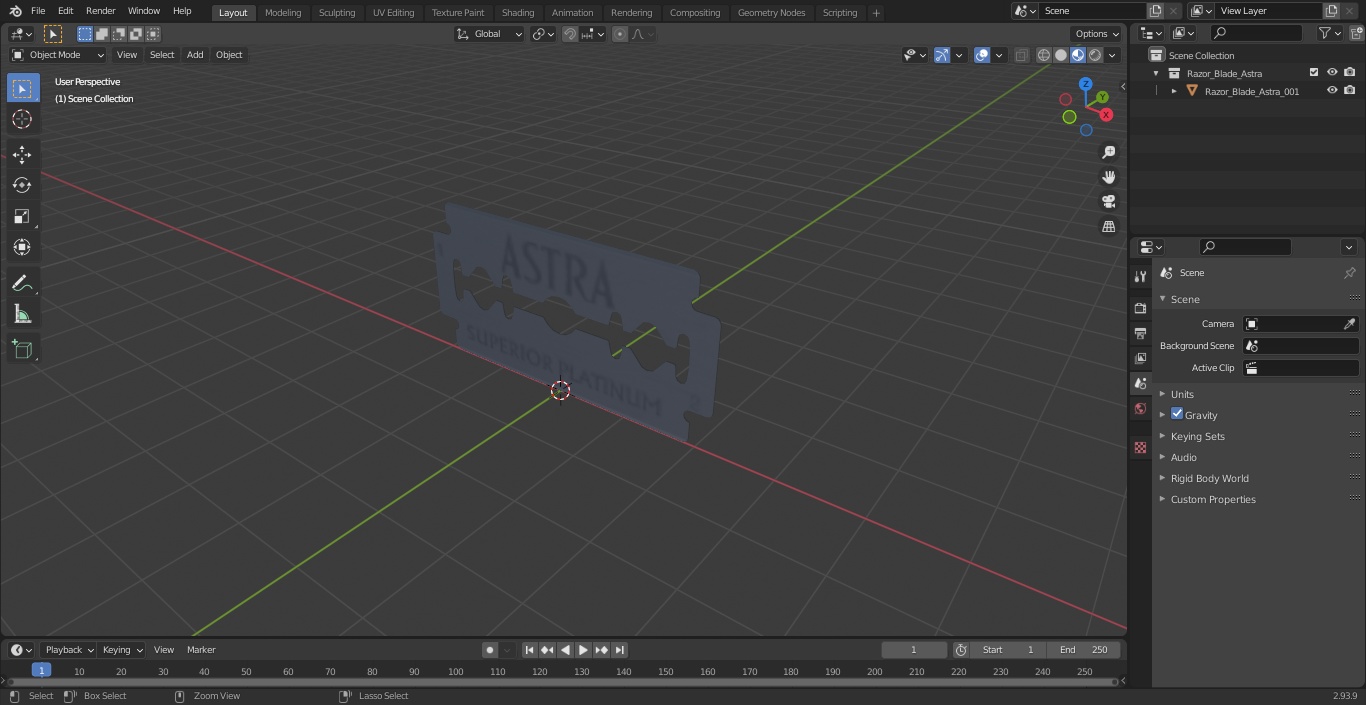 Razor Blade Astra 3D