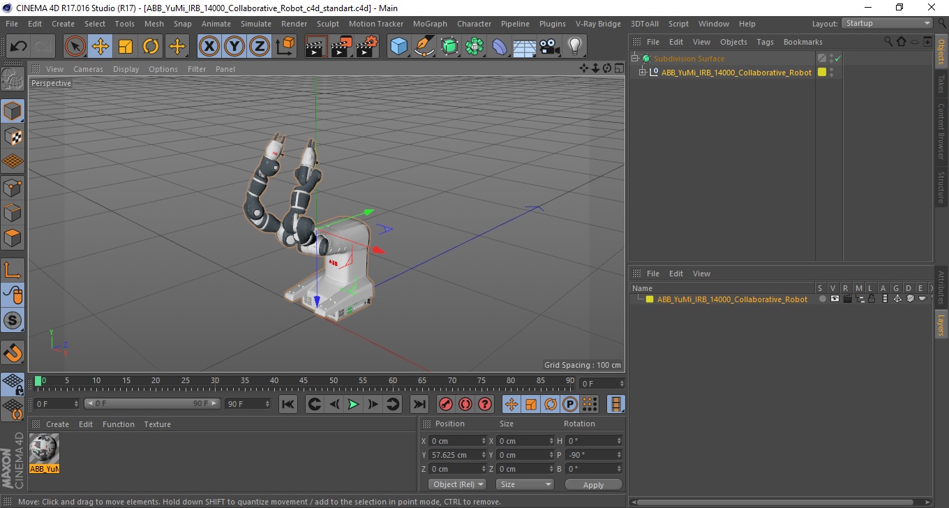 3D ABB YuMi IRB 14000 Collaborative Robot model