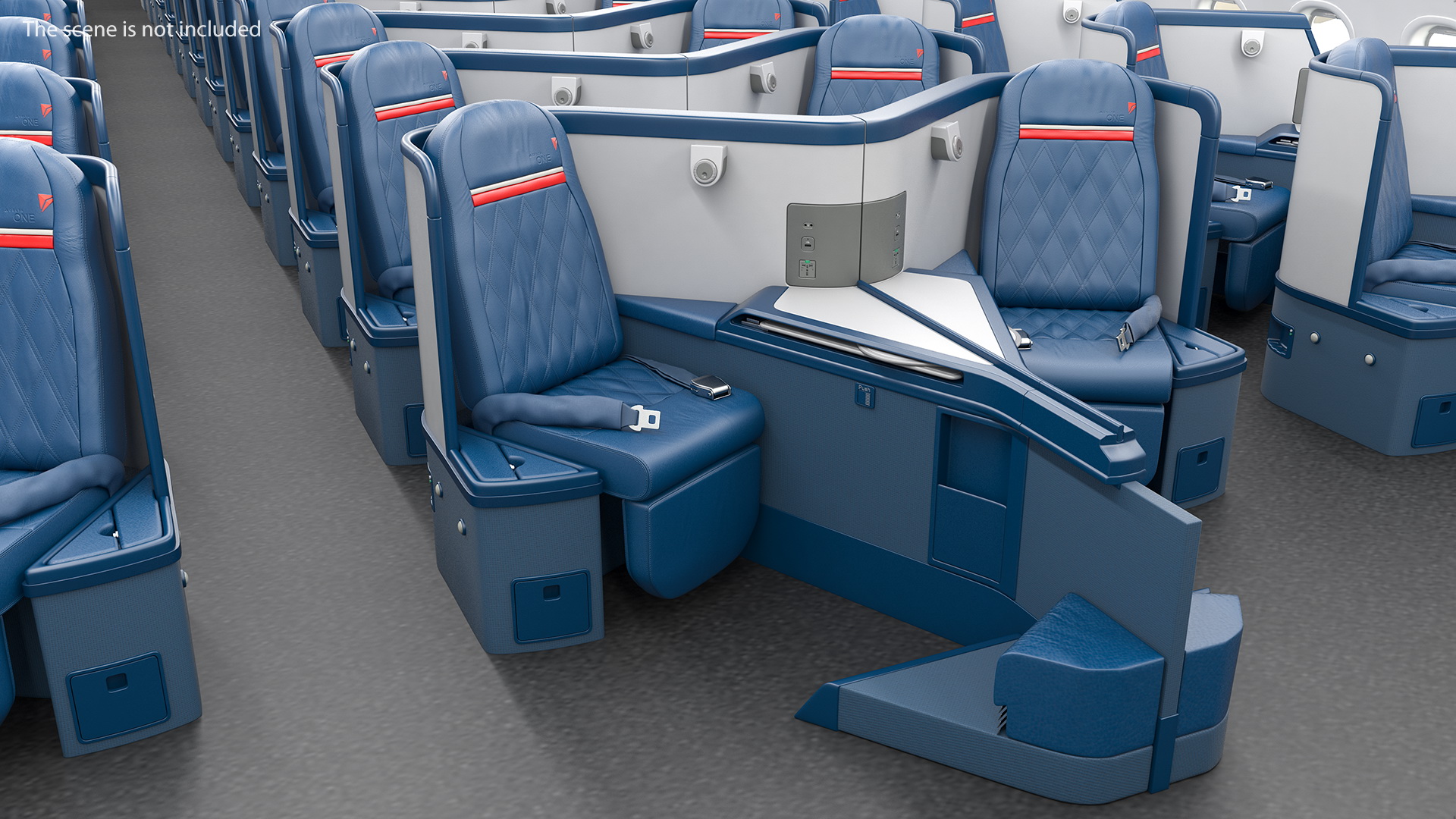 3D model Delta Air Lines Airbus A330-300 Business Class Seats Central