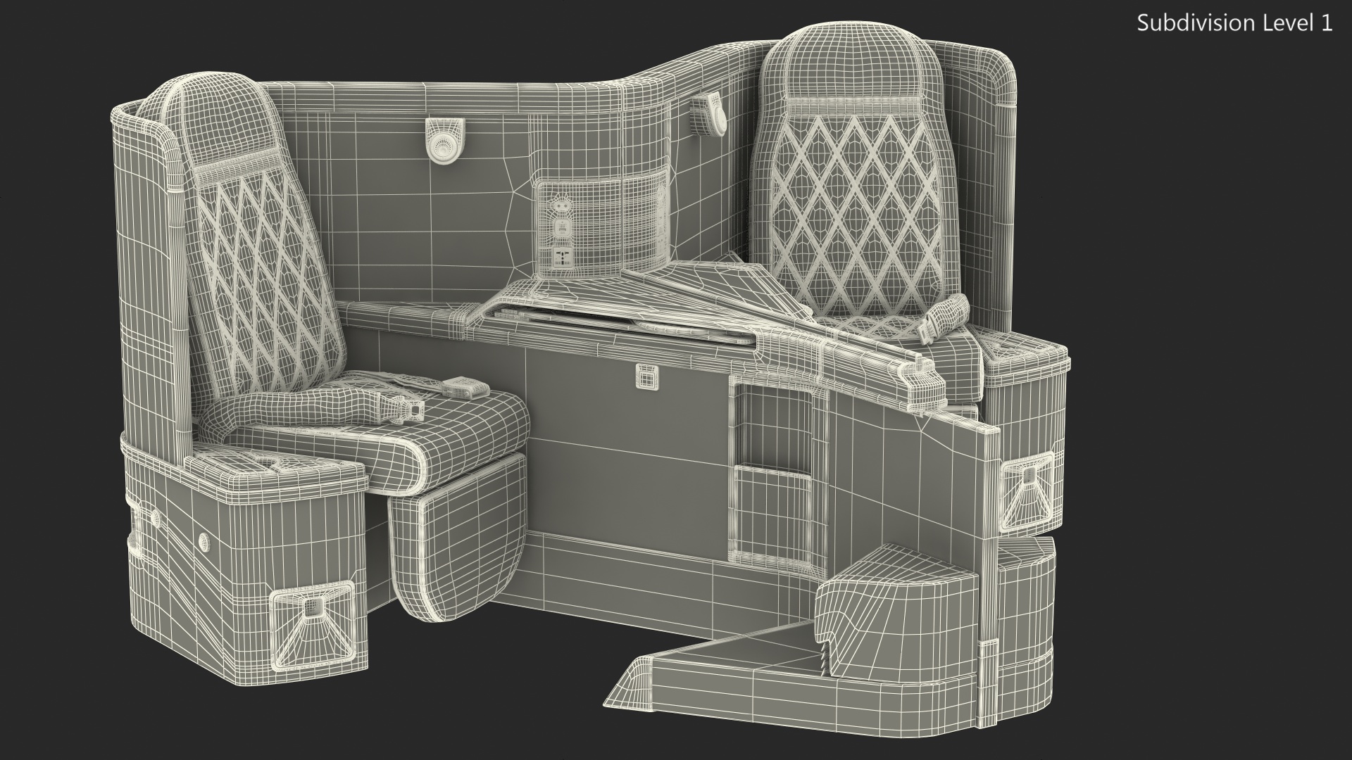 3D model Delta Air Lines Airbus A330-300 Business Class Seats Central