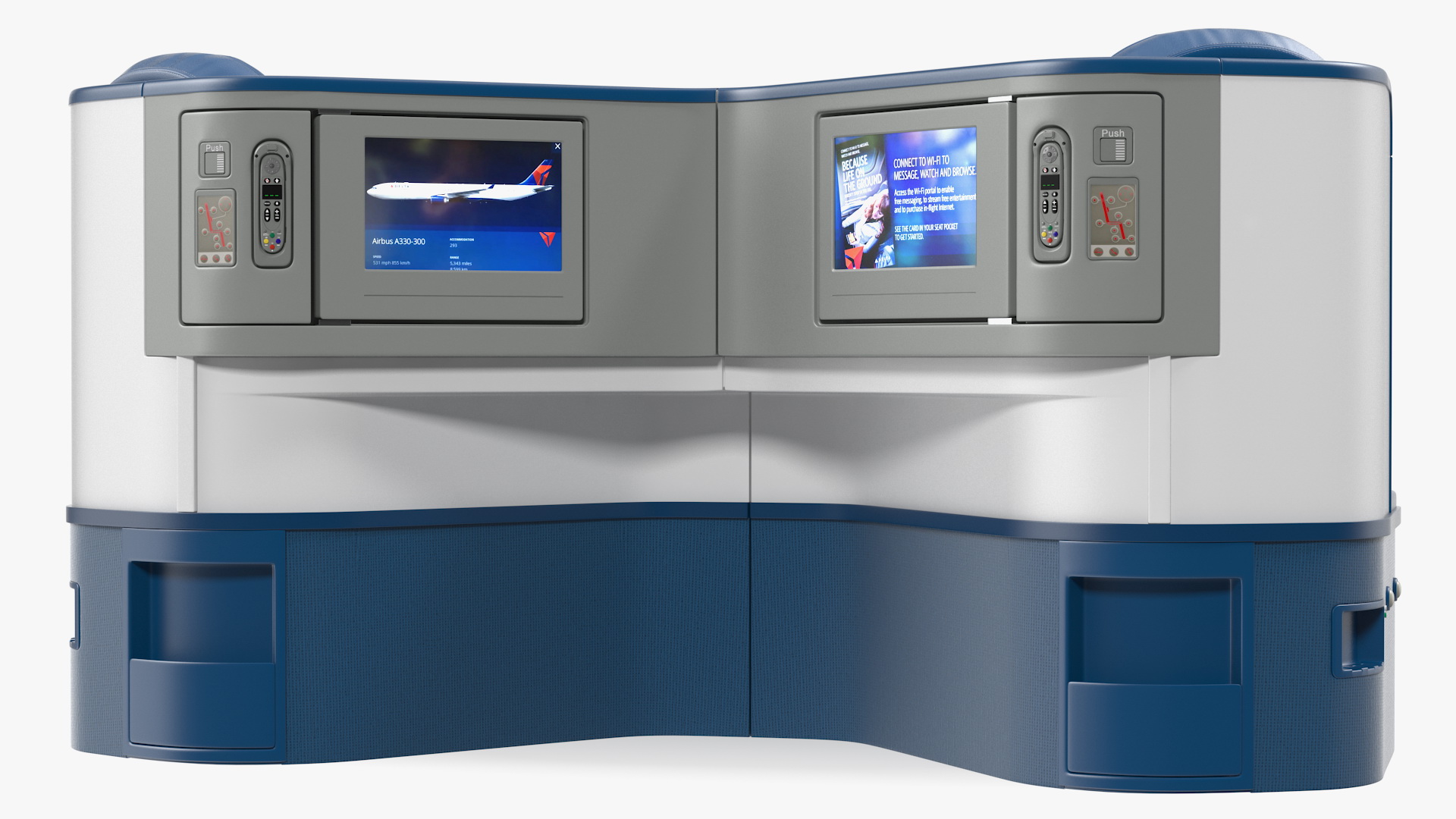 3D model Delta Air Lines Airbus A330-300 Business Class Seats Central