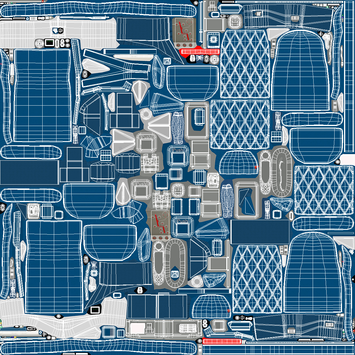3D model Delta Air Lines Airbus A330-300 Business Class Seats Central