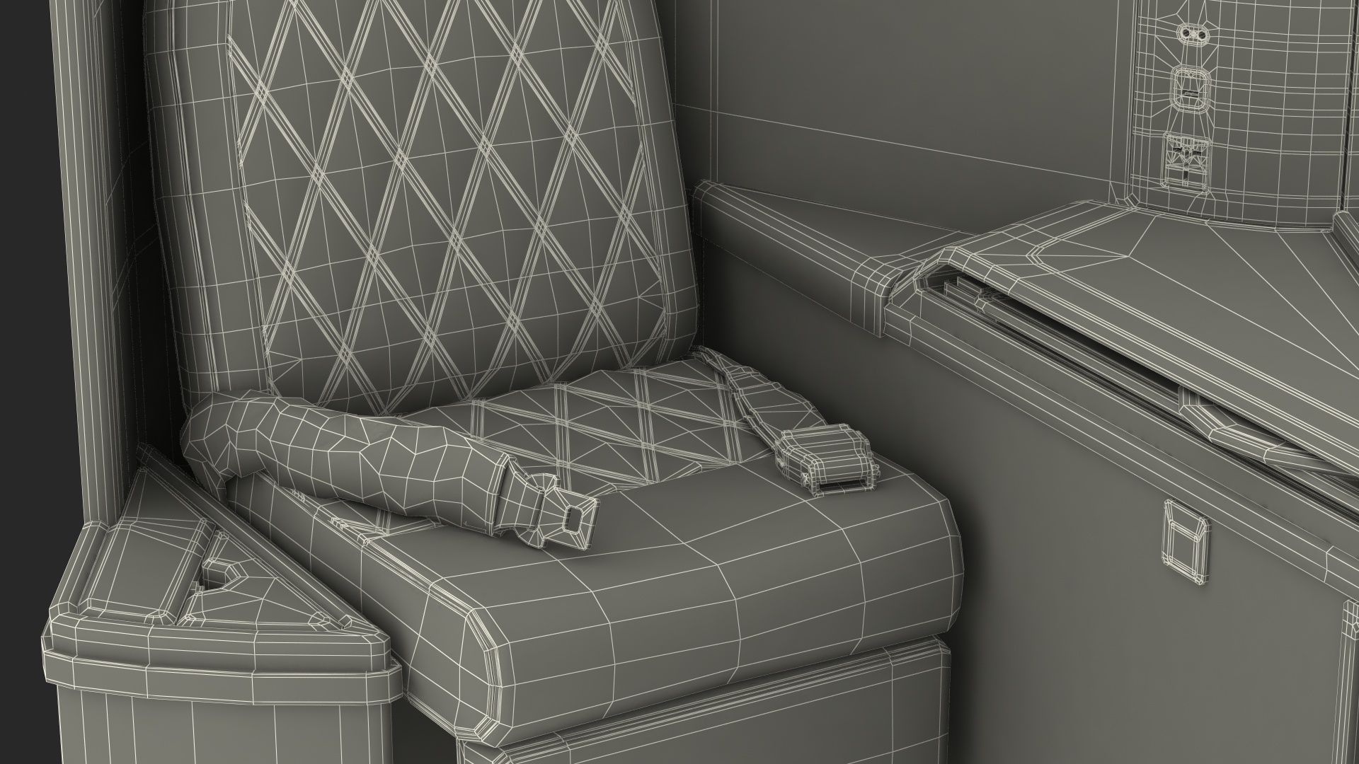 3D model Delta Air Lines Airbus A330-300 Business Class Seats Central