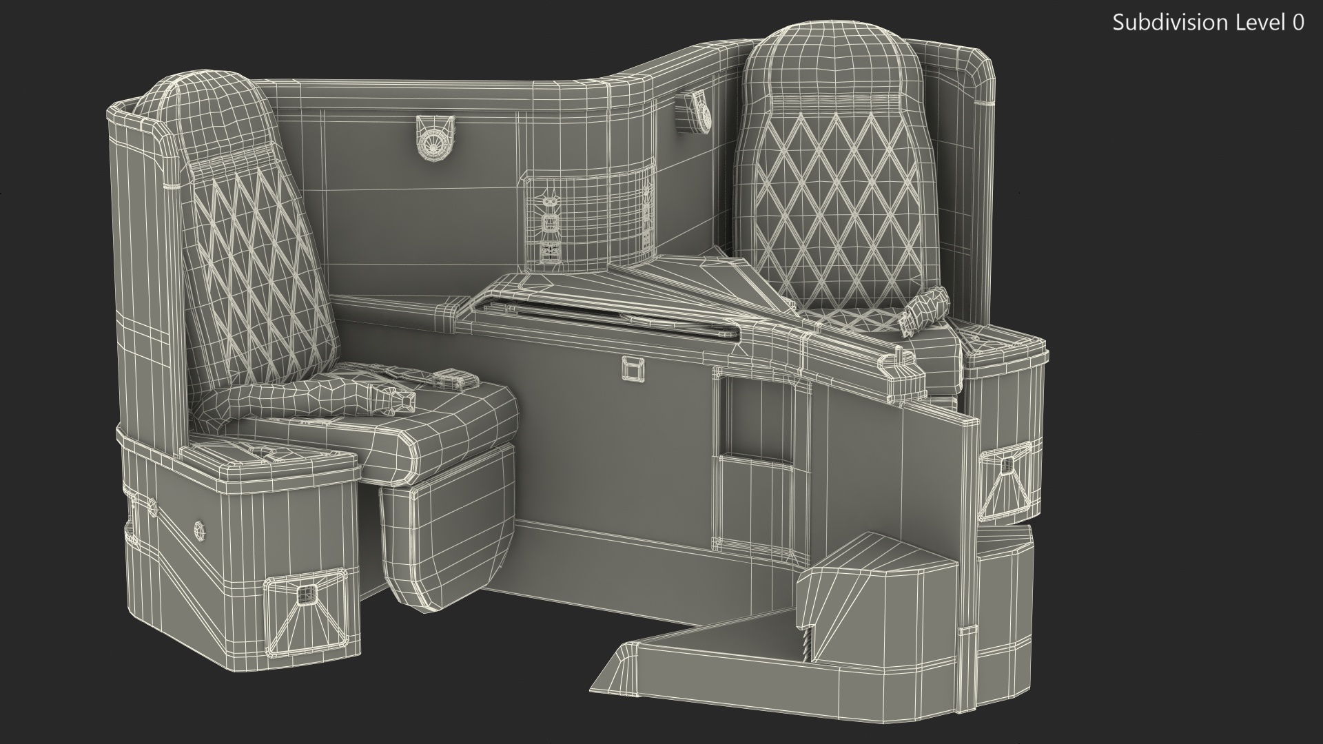 3D model Delta Air Lines Airbus A330-300 Business Class Seats Central
