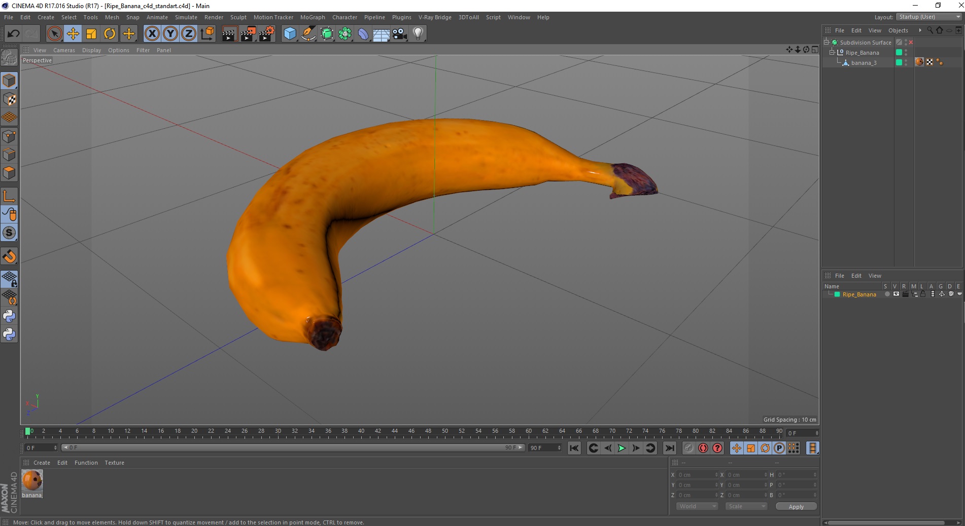 3D Ripe Banana