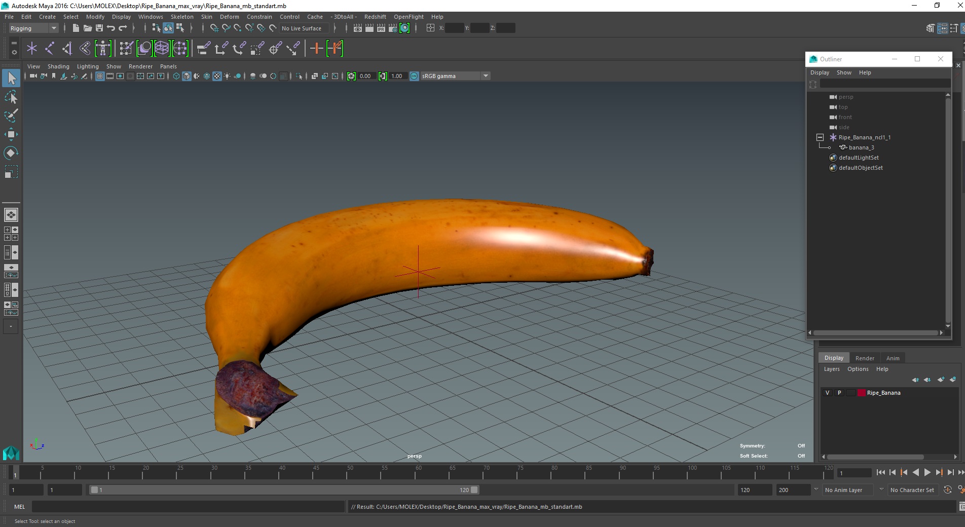 3D Ripe Banana