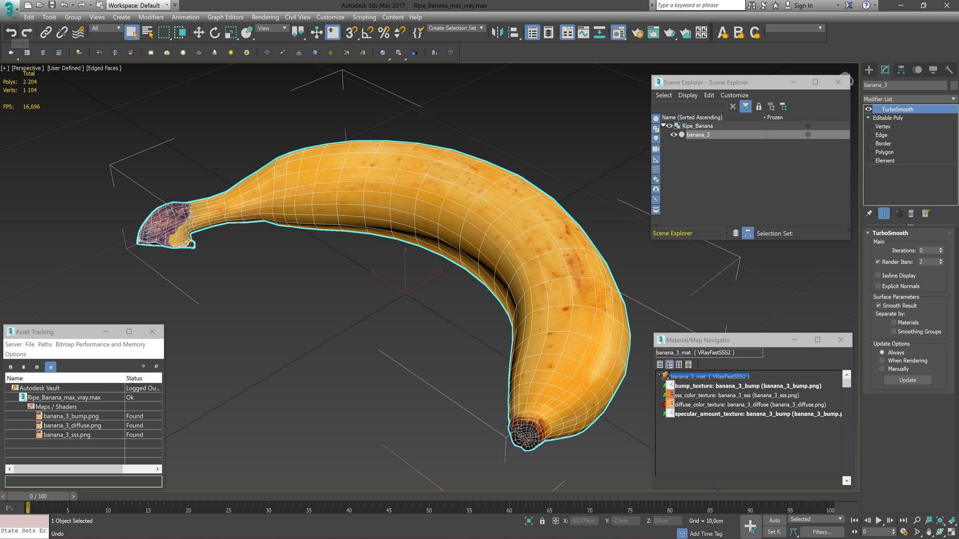 3D Ripe Banana