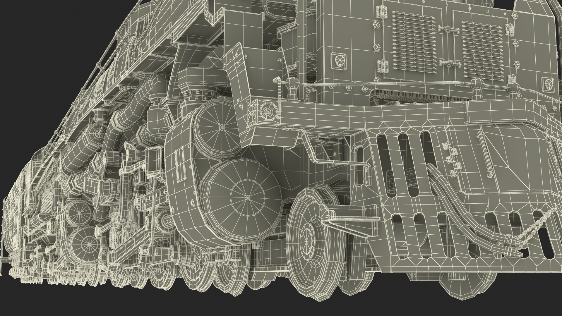 3D model Locomotive Big Boy with Trailed Tender Rigged