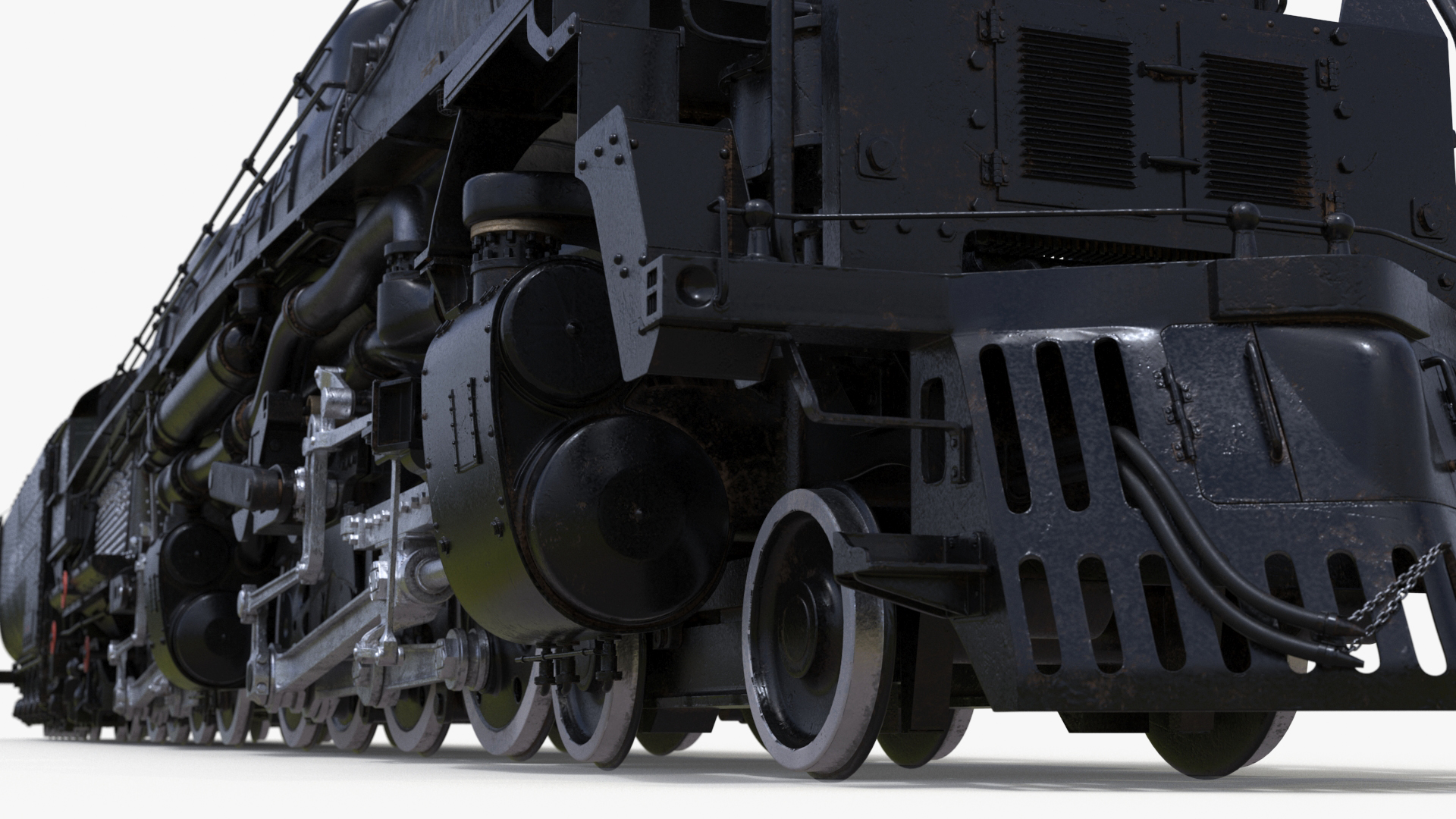 3D model Locomotive Big Boy with Trailed Tender Rigged