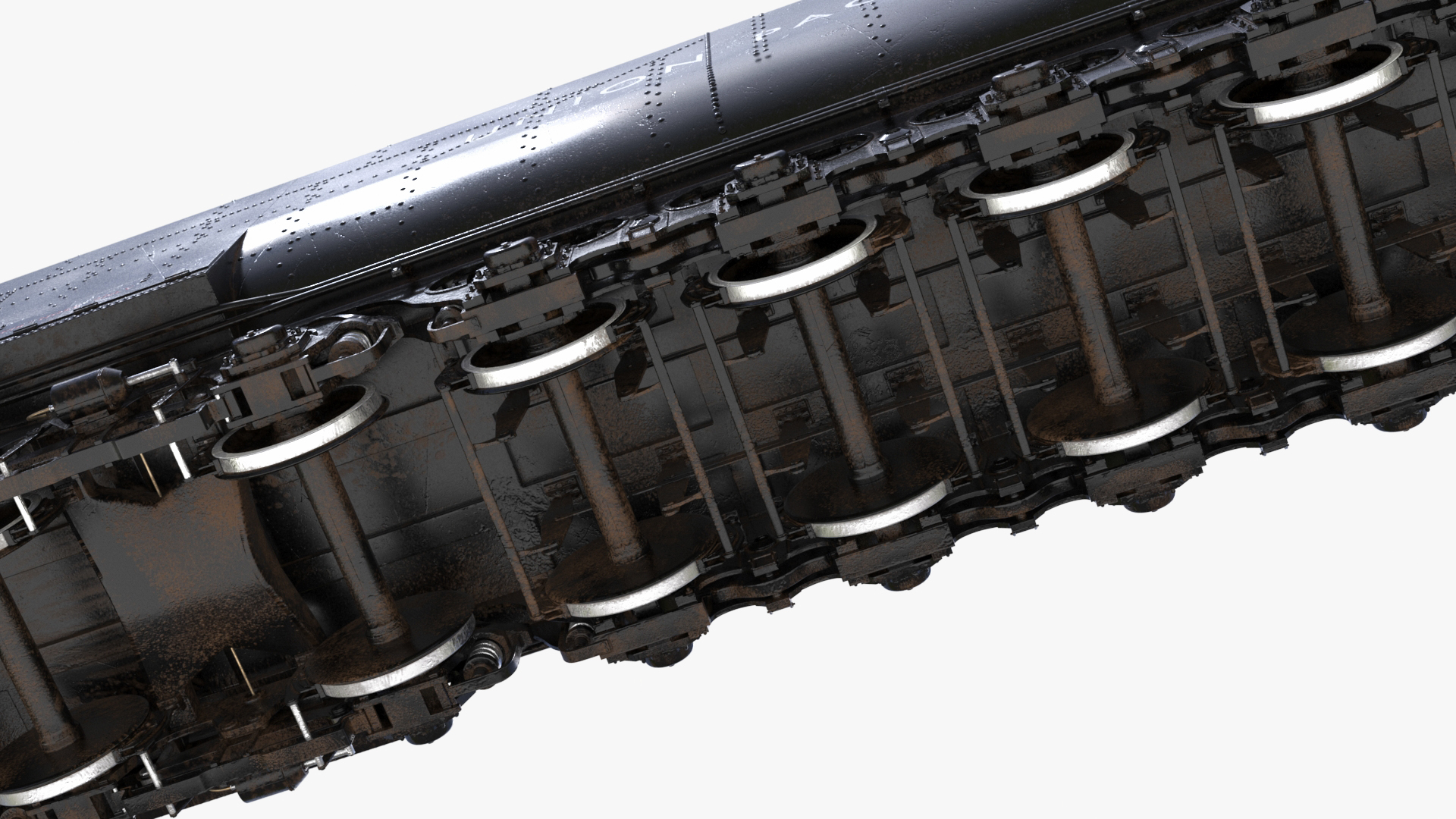 3D model Locomotive Big Boy with Trailed Tender Rigged