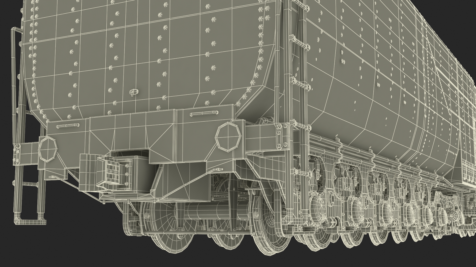 3D model Locomotive Big Boy with Trailed Tender Rigged