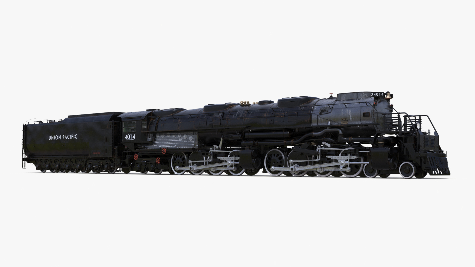 3D model Locomotive Big Boy with Trailed Tender Rigged