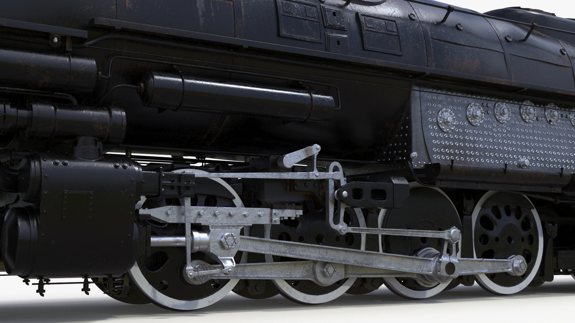 3D model Locomotive Big Boy with Trailed Tender Rigged