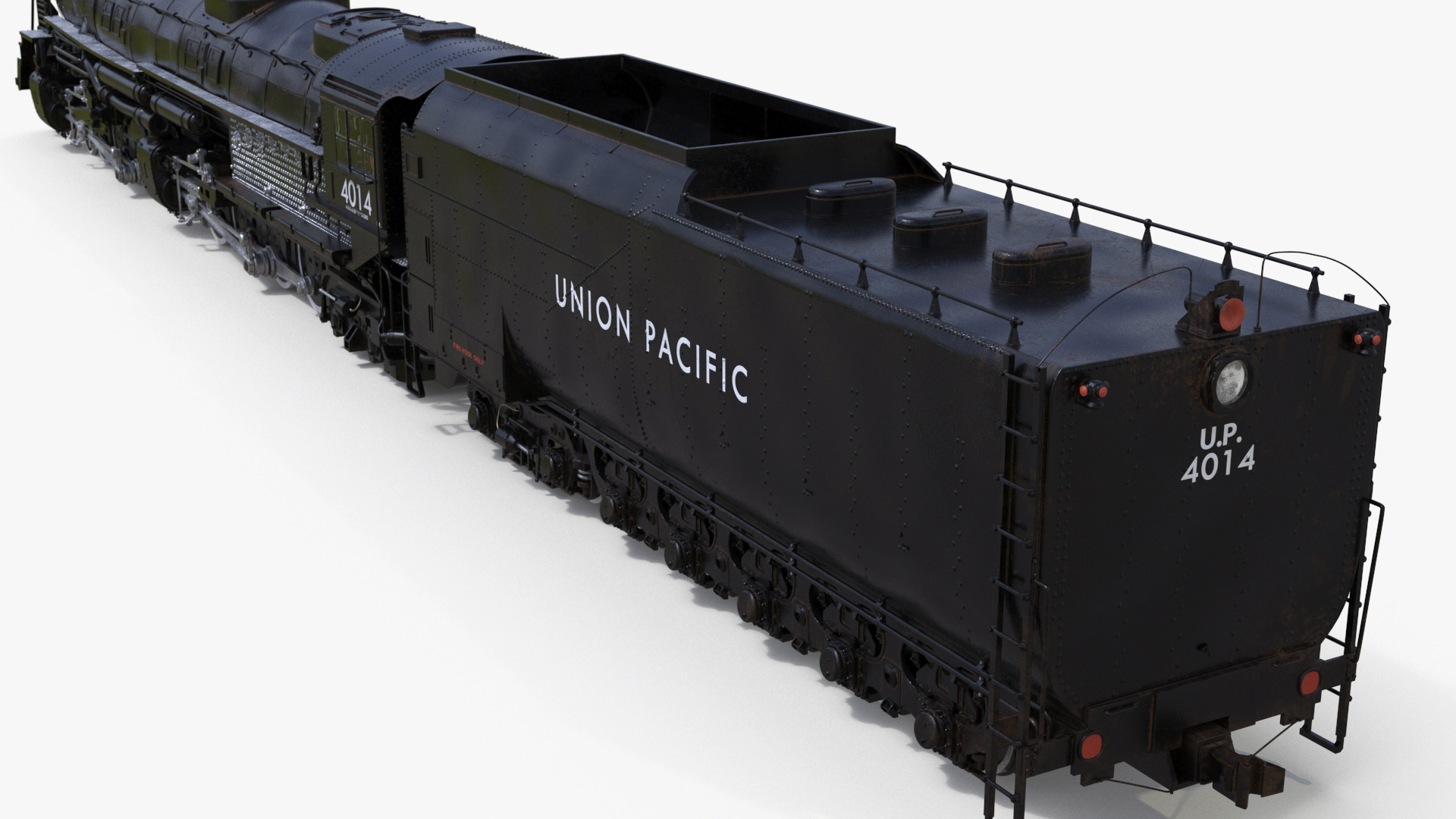3D model Locomotive Big Boy with Trailed Tender Rigged