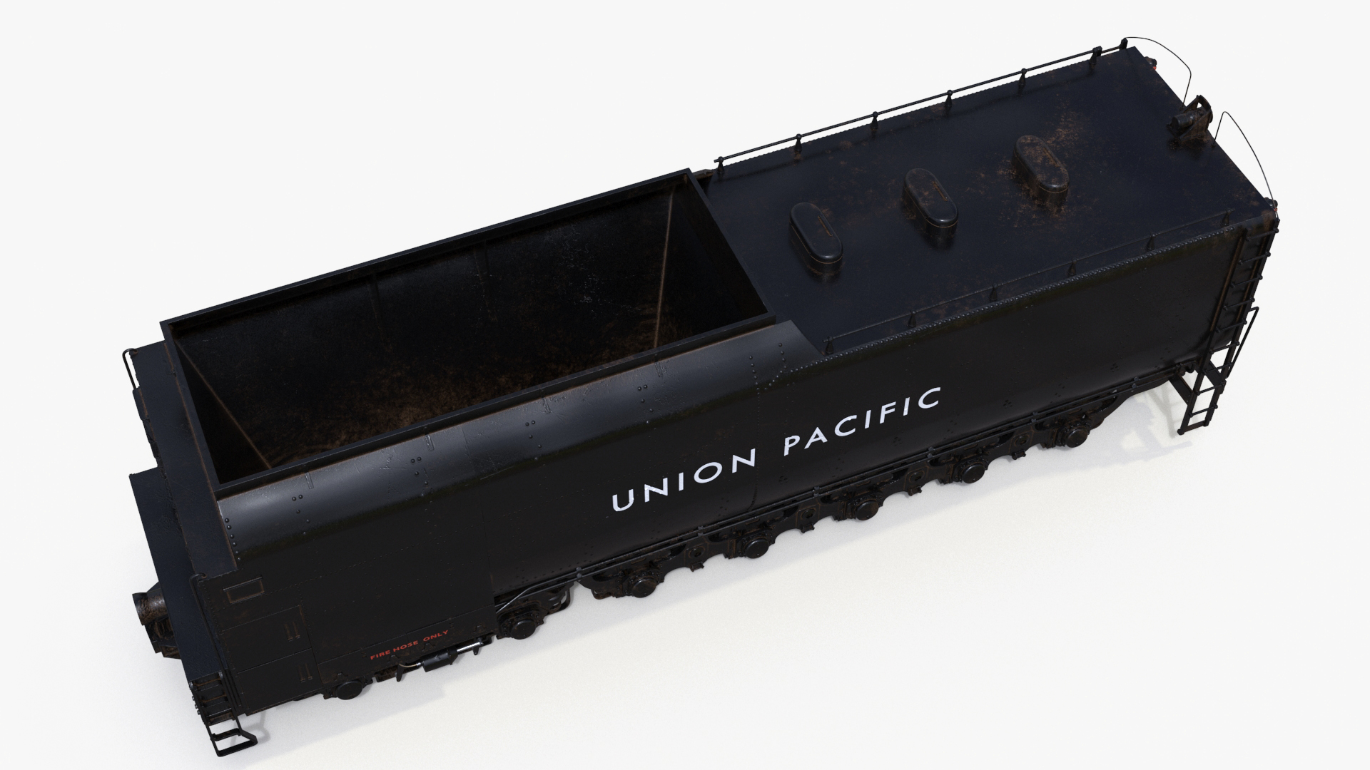 3D model Locomotive Big Boy with Trailed Tender Rigged