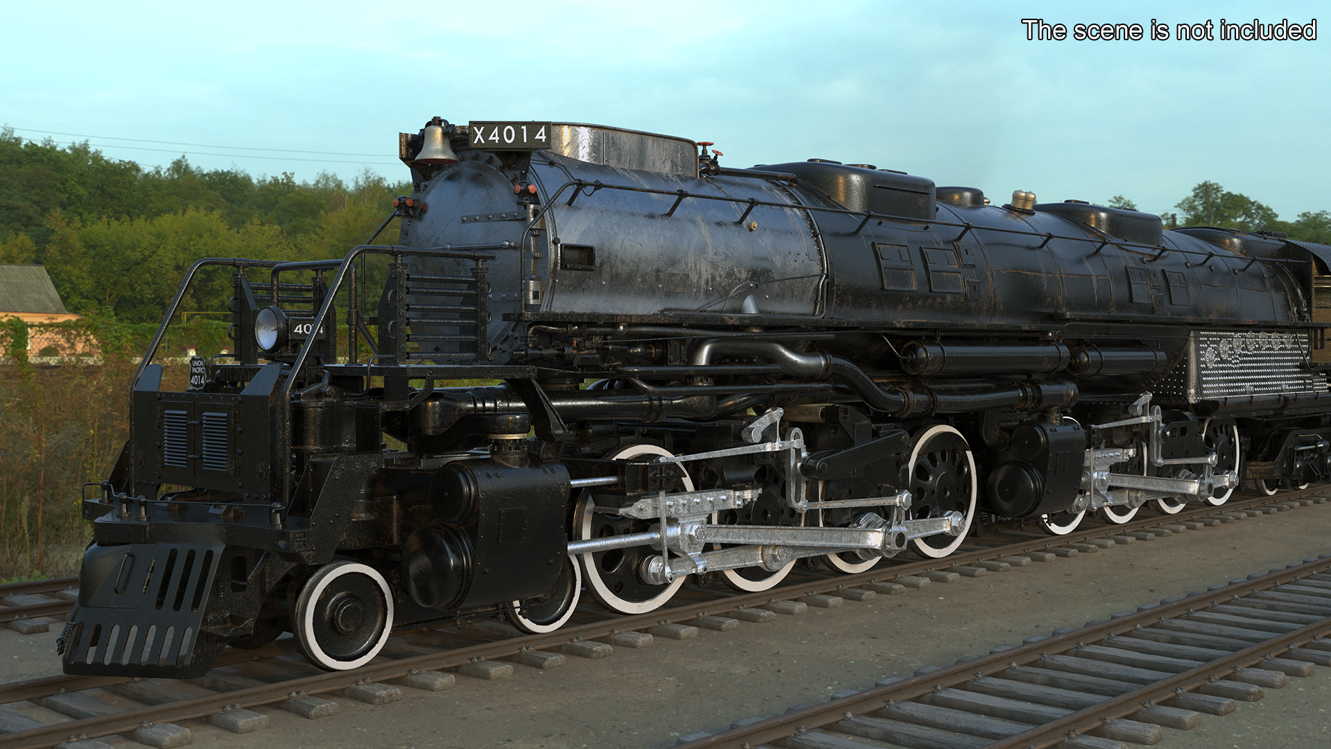 3D model Locomotive Big Boy with Trailed Tender Rigged
