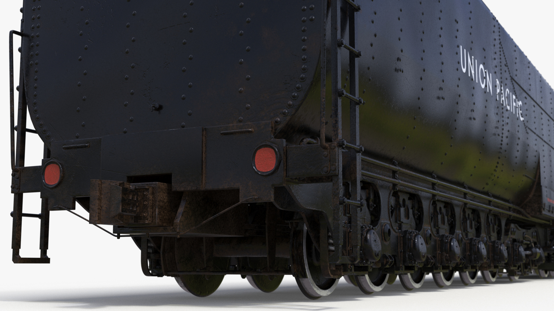 3D model Locomotive Big Boy with Trailed Tender Rigged