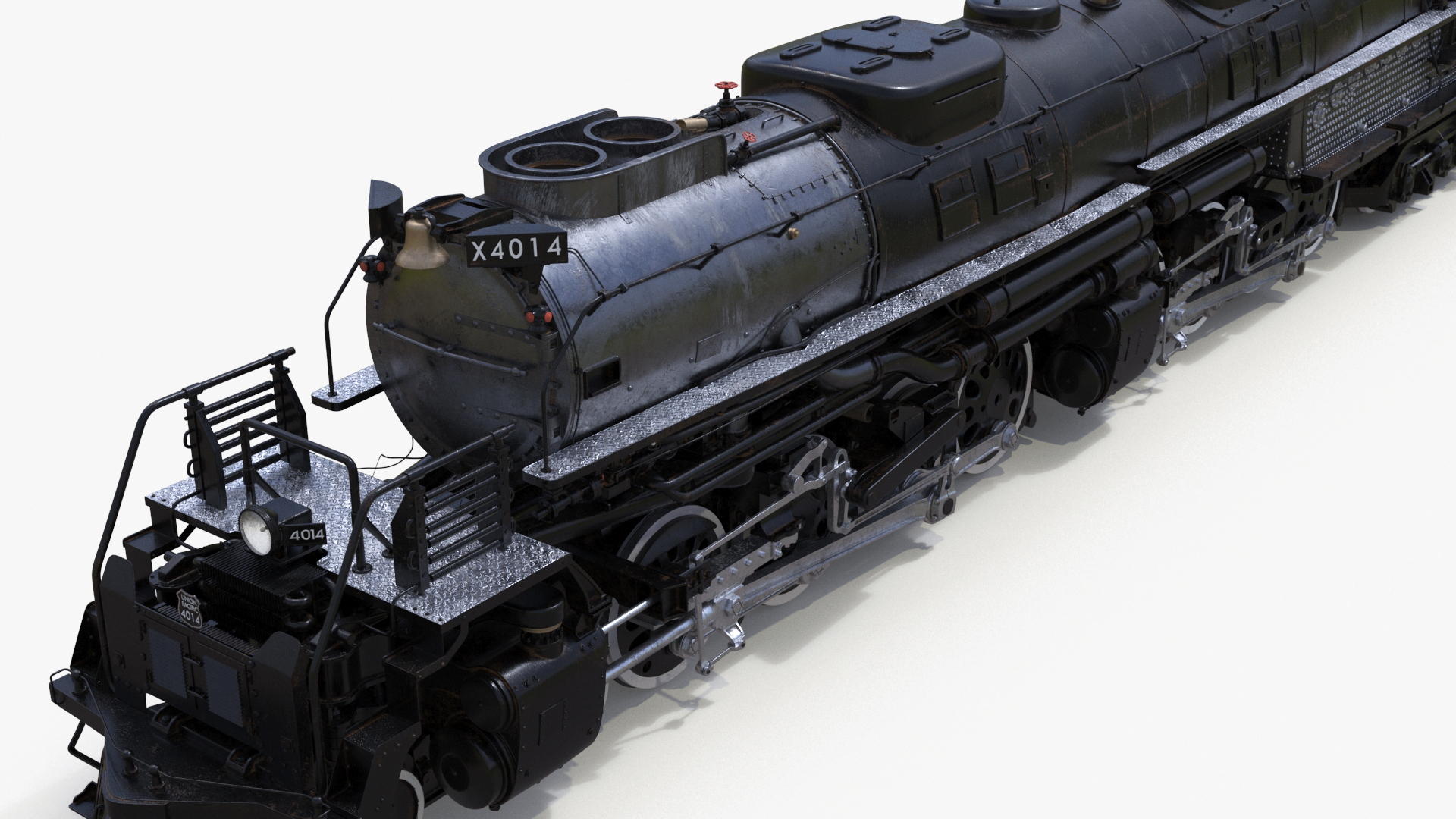 3D model Locomotive Big Boy with Trailed Tender Rigged