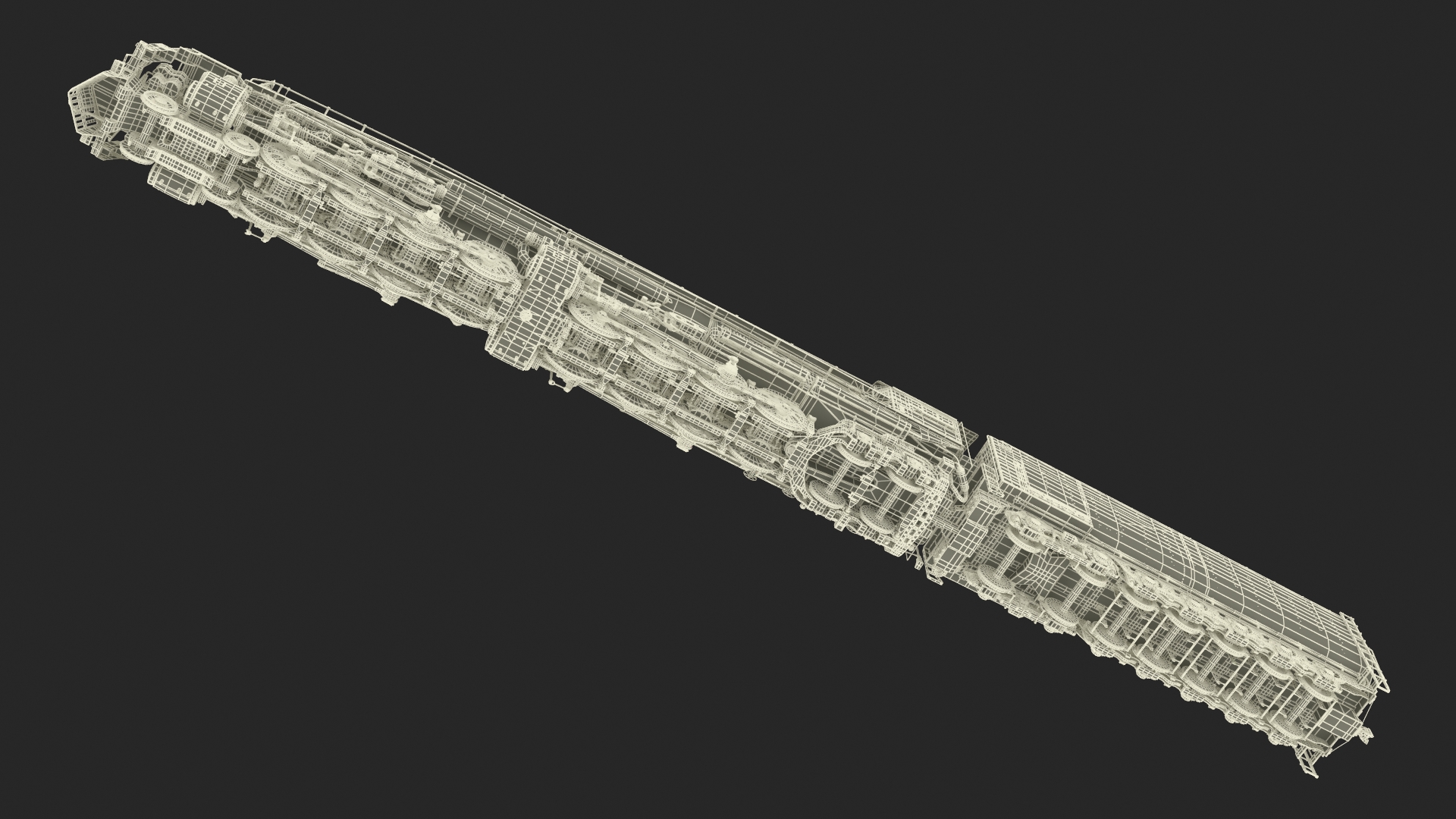 3D model Locomotive Big Boy with Trailed Tender Rigged