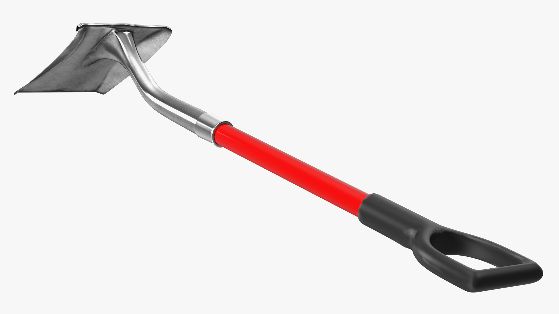 Square Point Shovel with Red Shaft 3D model