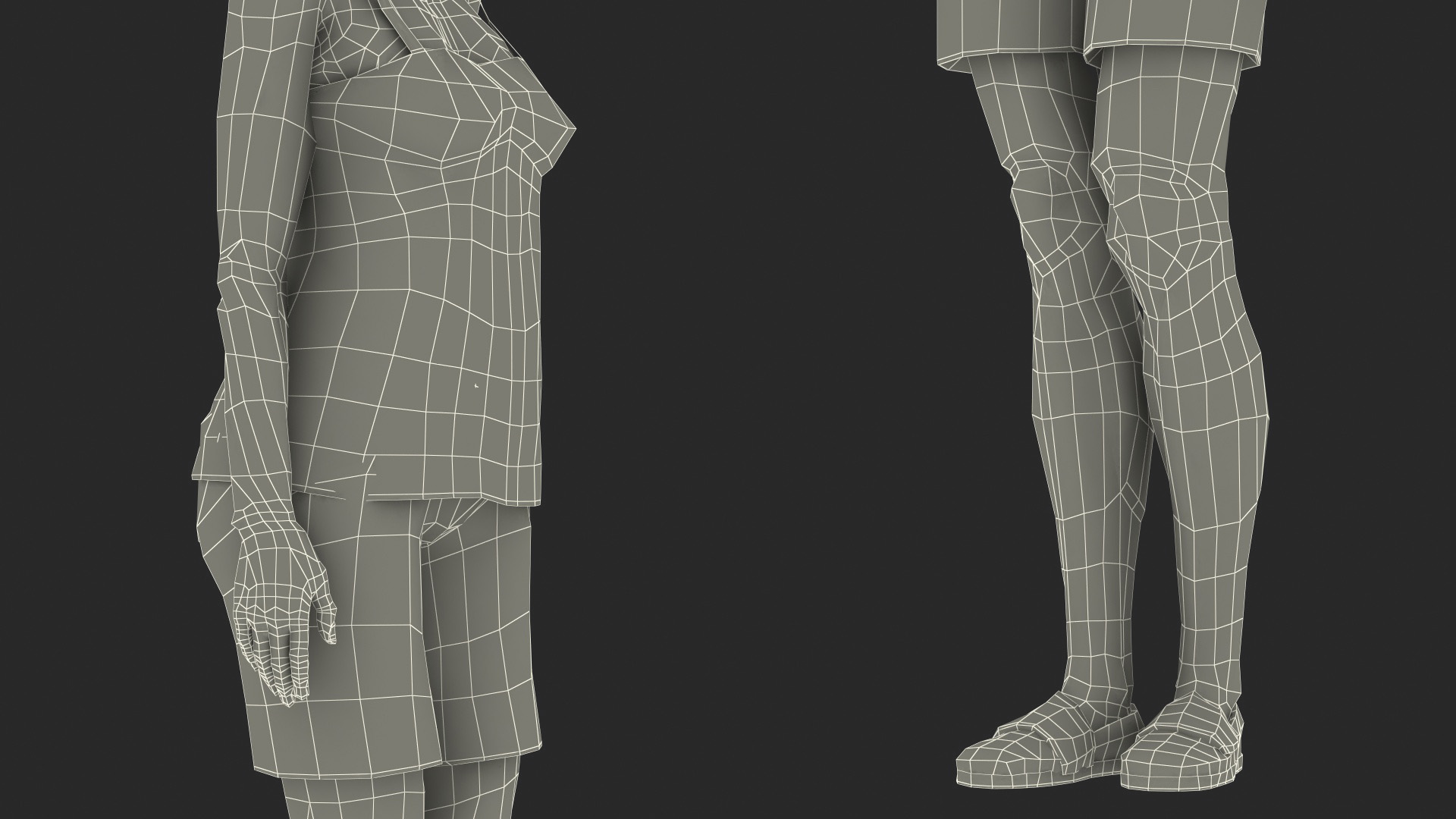 3D Afro American Woman in Nightwear Standing