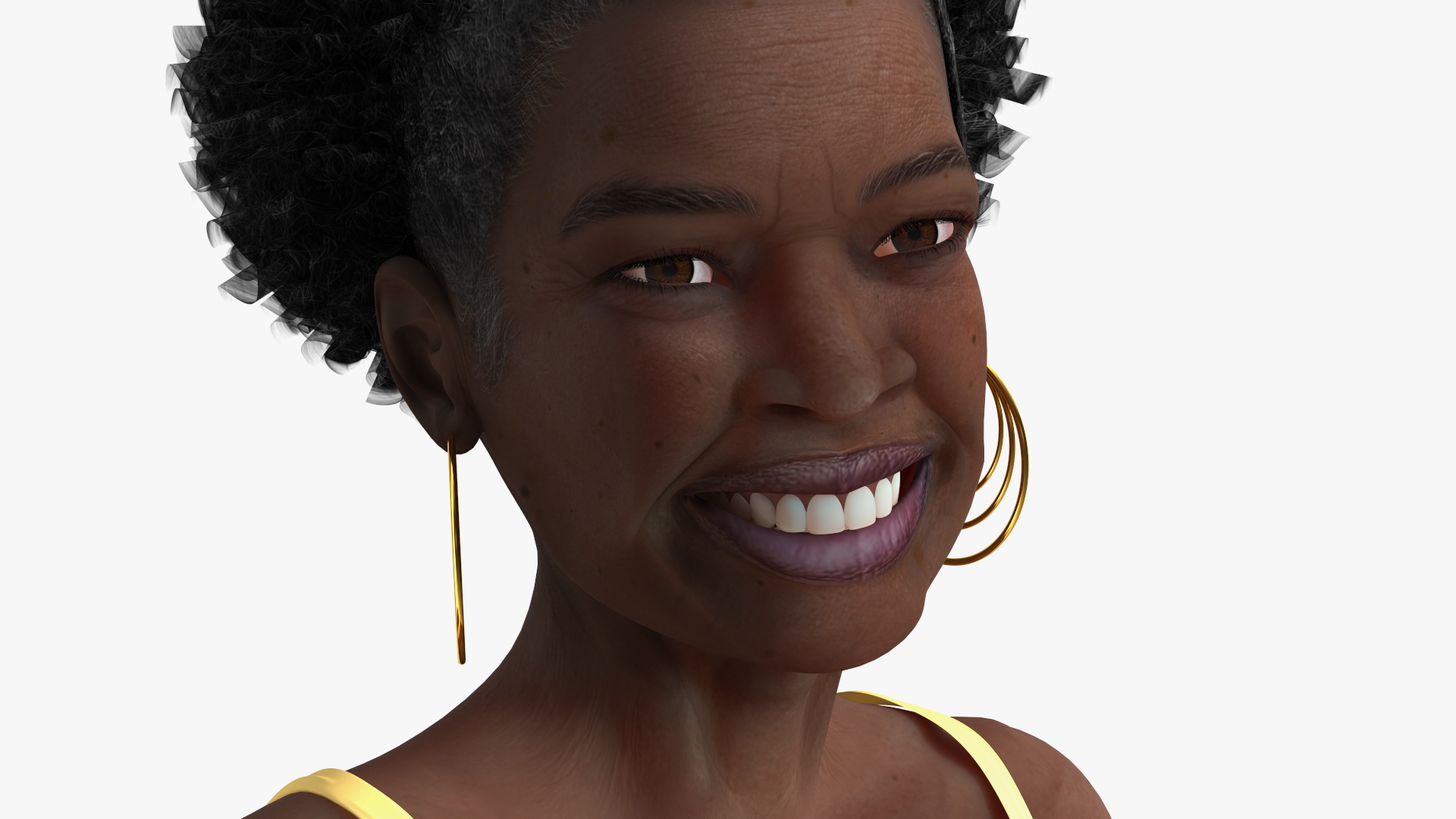 3D Afro American Woman in Nightwear Standing