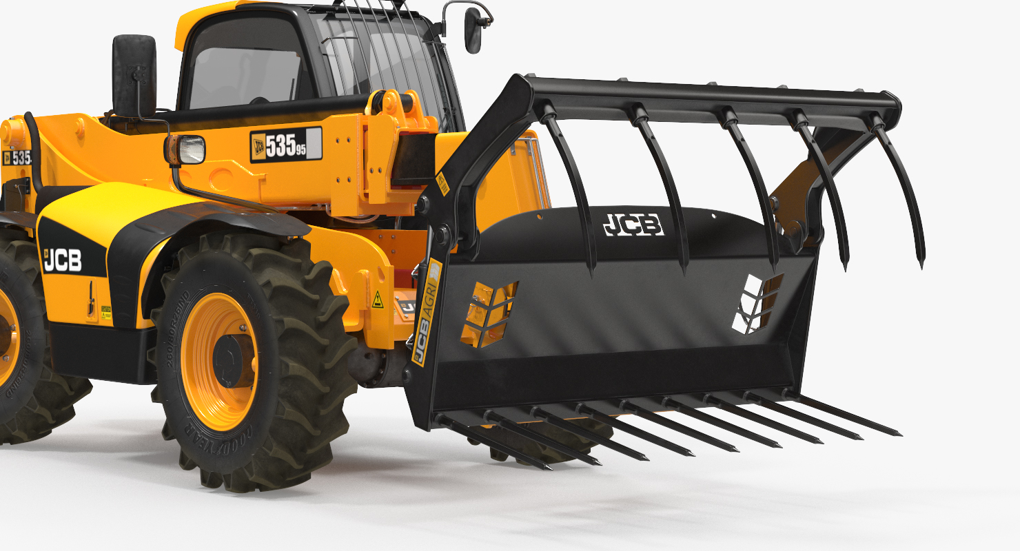 Telescopic Telehandler Forklift JCB 535 Dirty Rigged 3D