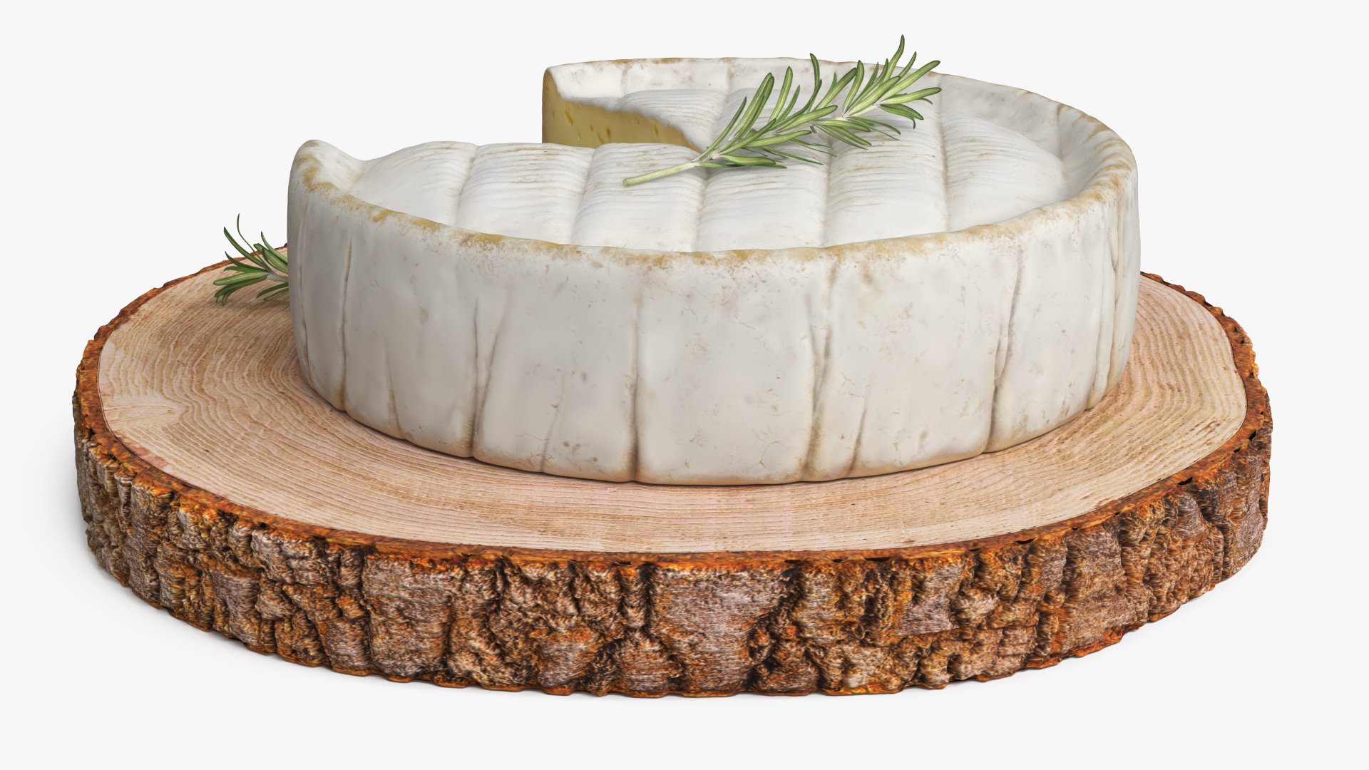 Round Brie Cheese with Rosemary on Rustic Board - view 5