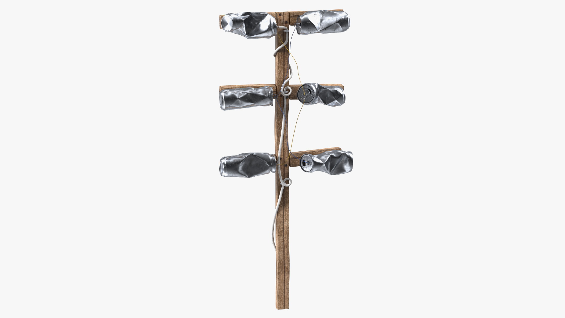 3D model Damaged DIY TV Aluminum Can Antenna