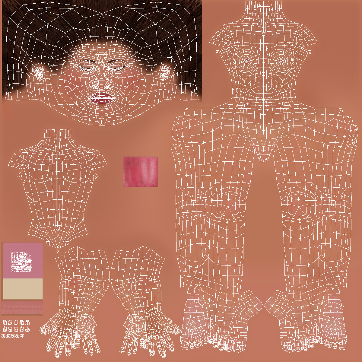 3D Cartoon Young Girl Sportive Clothes Rigged for Cinema 4D