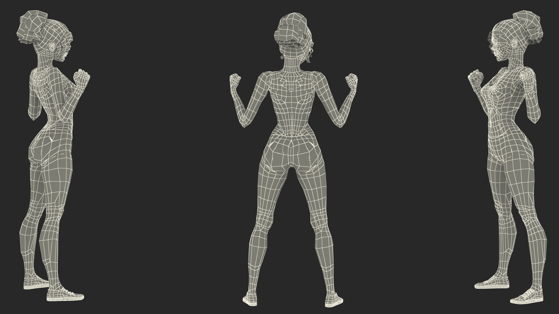3D Cartoon Young Girl Sportive Clothes Rigged for Cinema 4D