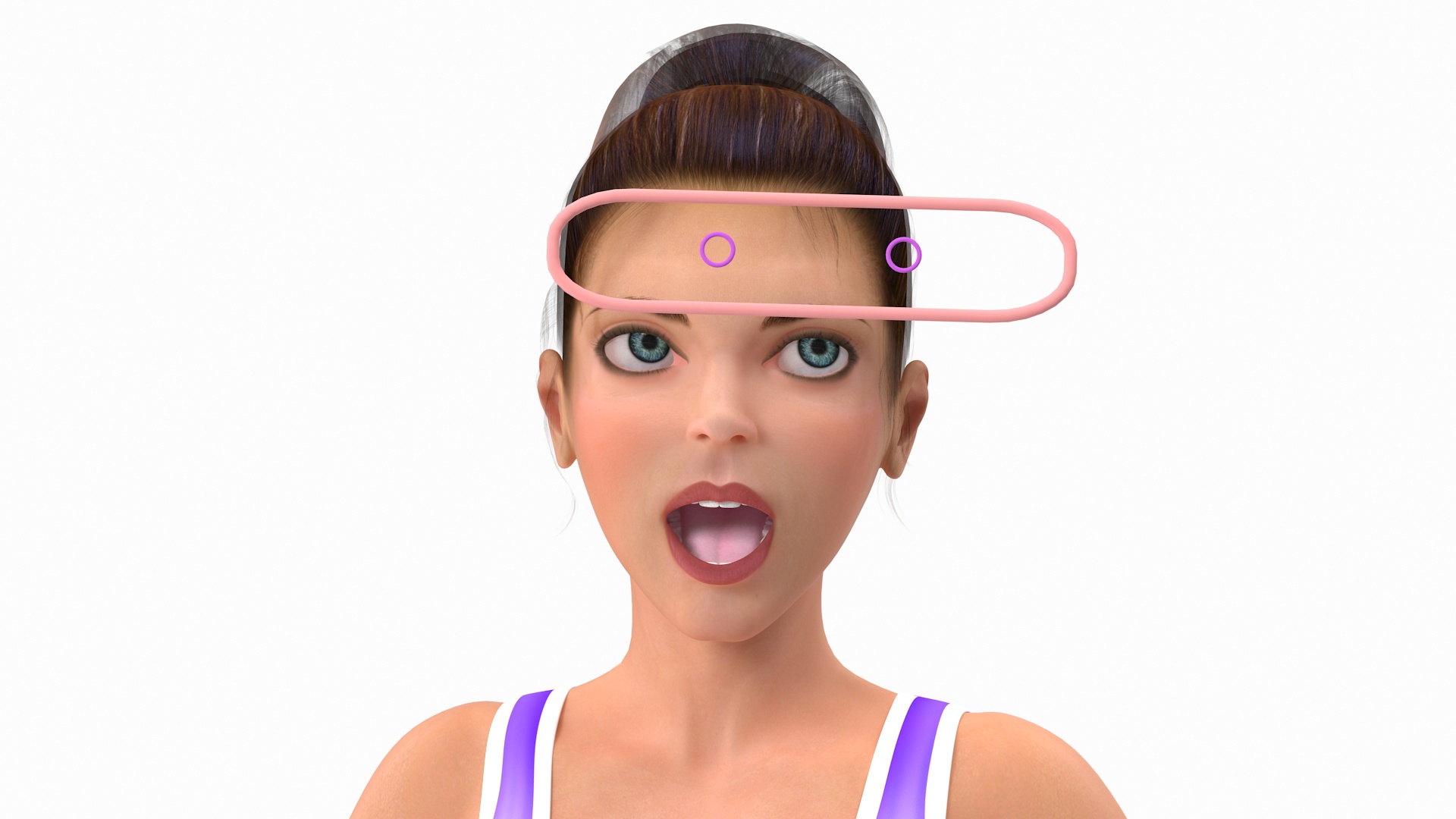 3D Cartoon Young Girl Sportive Clothes Rigged for Cinema 4D