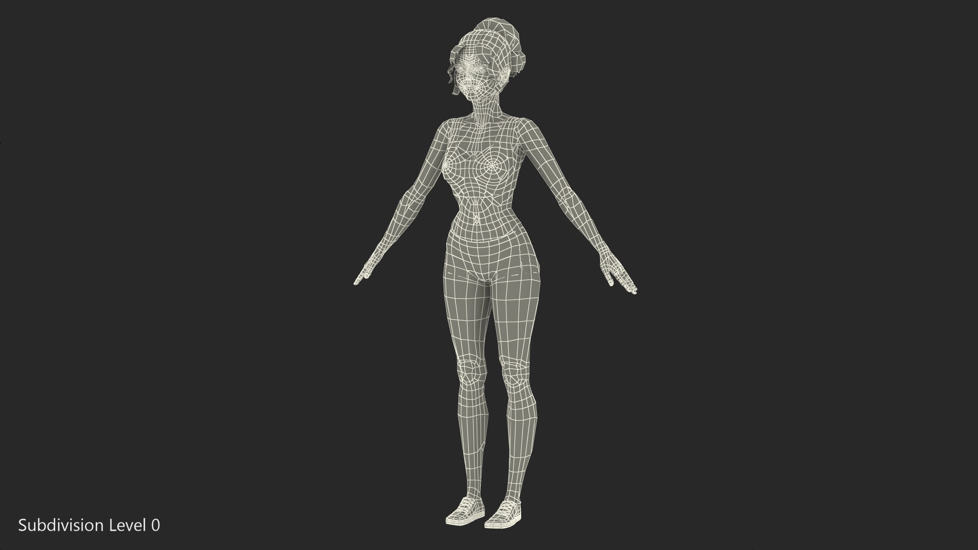 3D Cartoon Young Girl Sportive Clothes Rigged for Cinema 4D