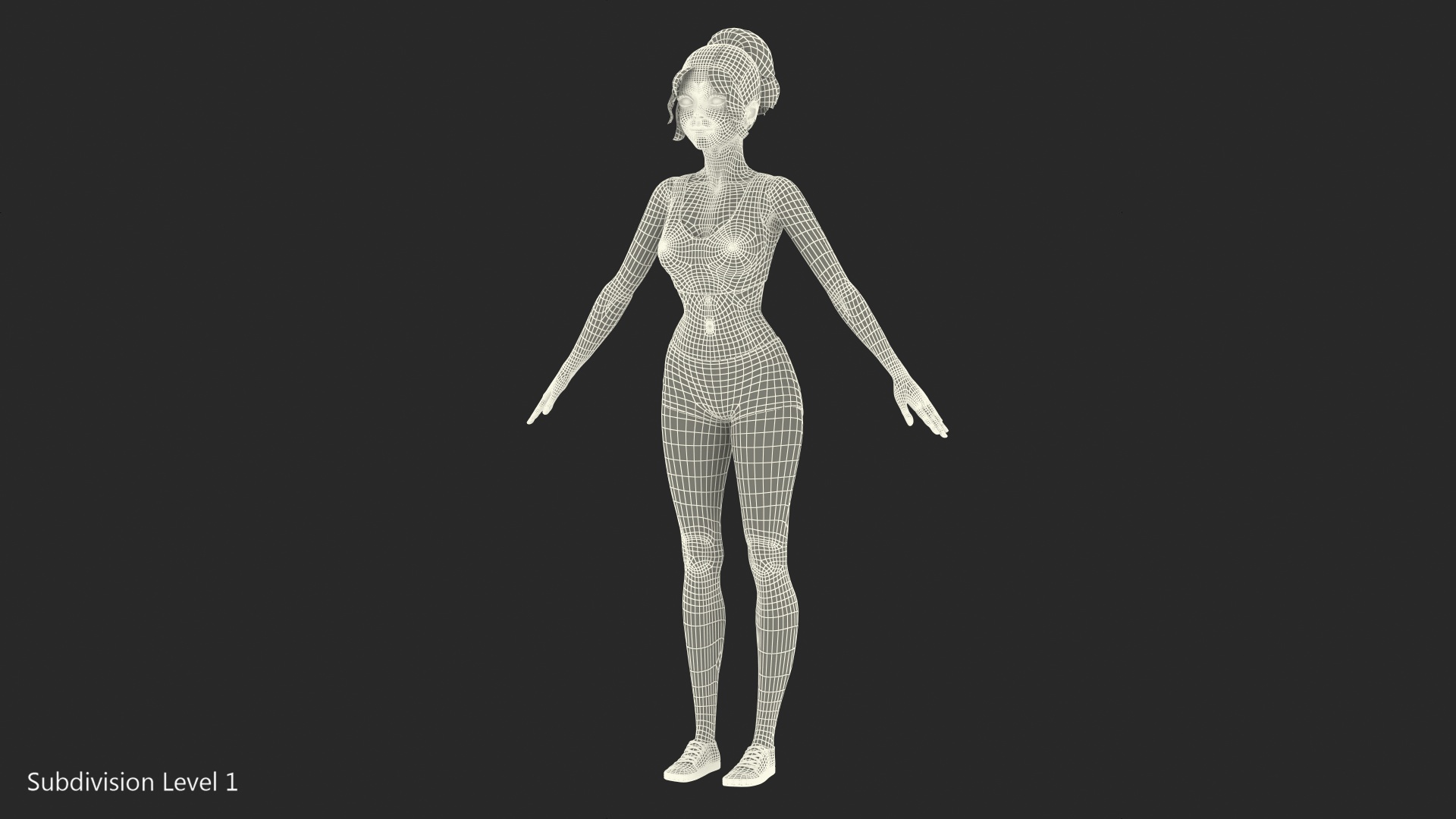 3D Cartoon Young Girl Sportive Clothes Rigged for Cinema 4D