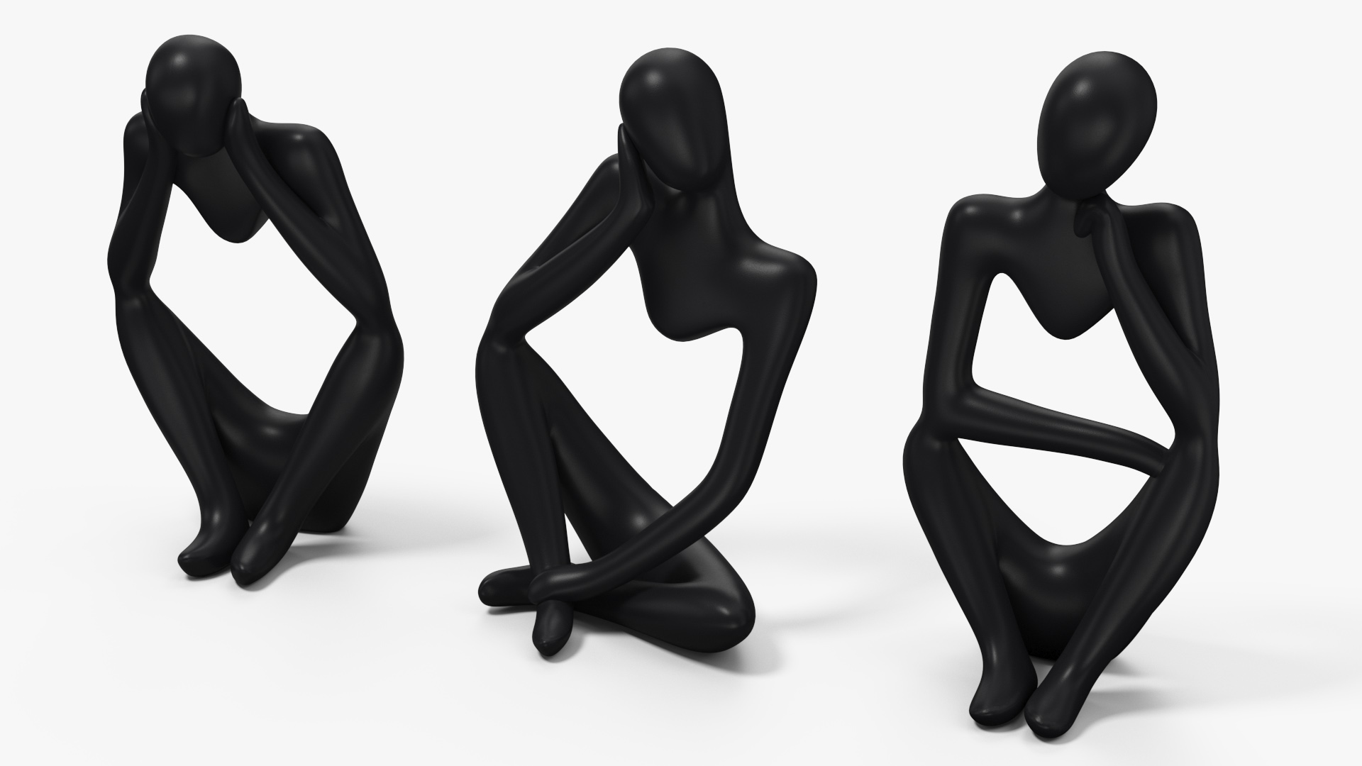 3D Abstract Human Figures Black model