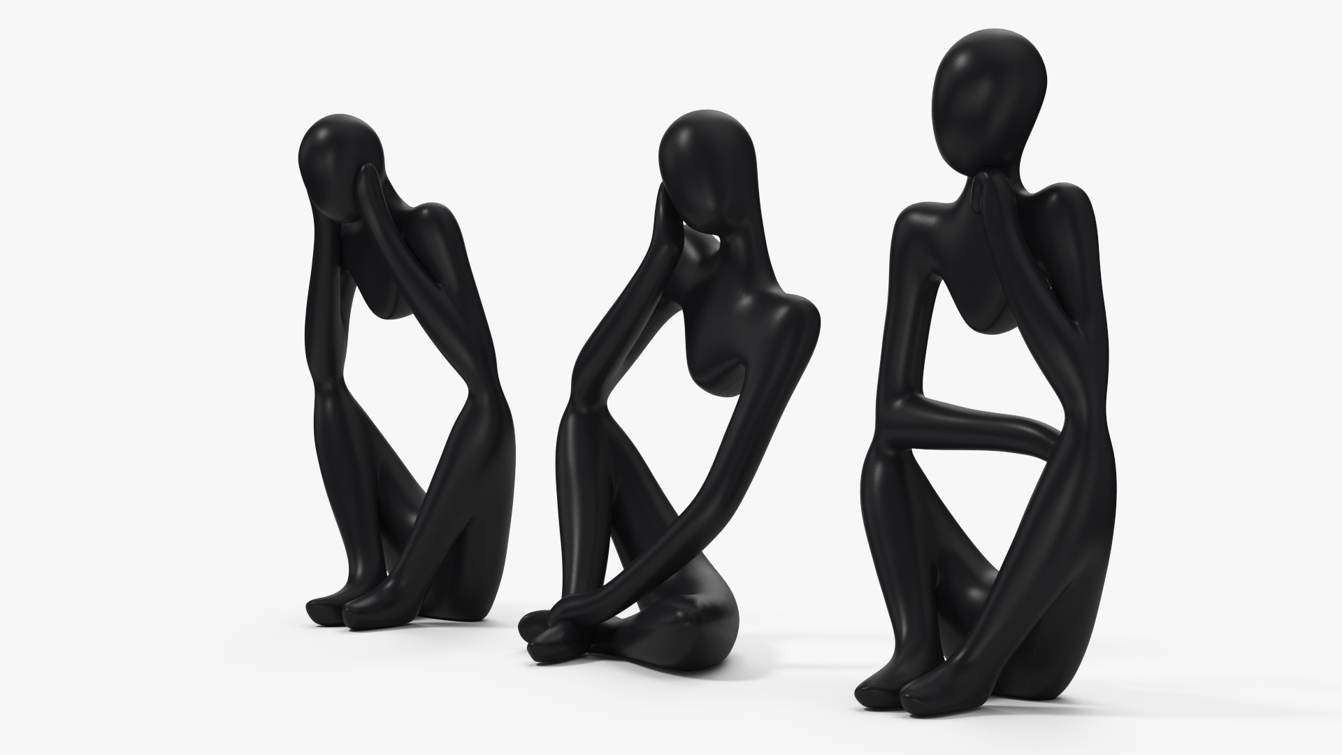 3D Abstract Human Figures Black model