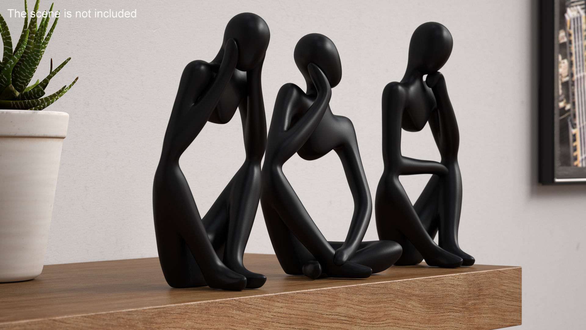 3D Abstract Human Figures Black model