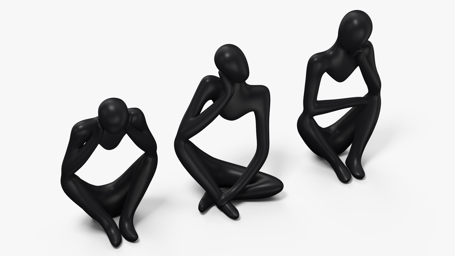 3D Abstract Human Figures Black model