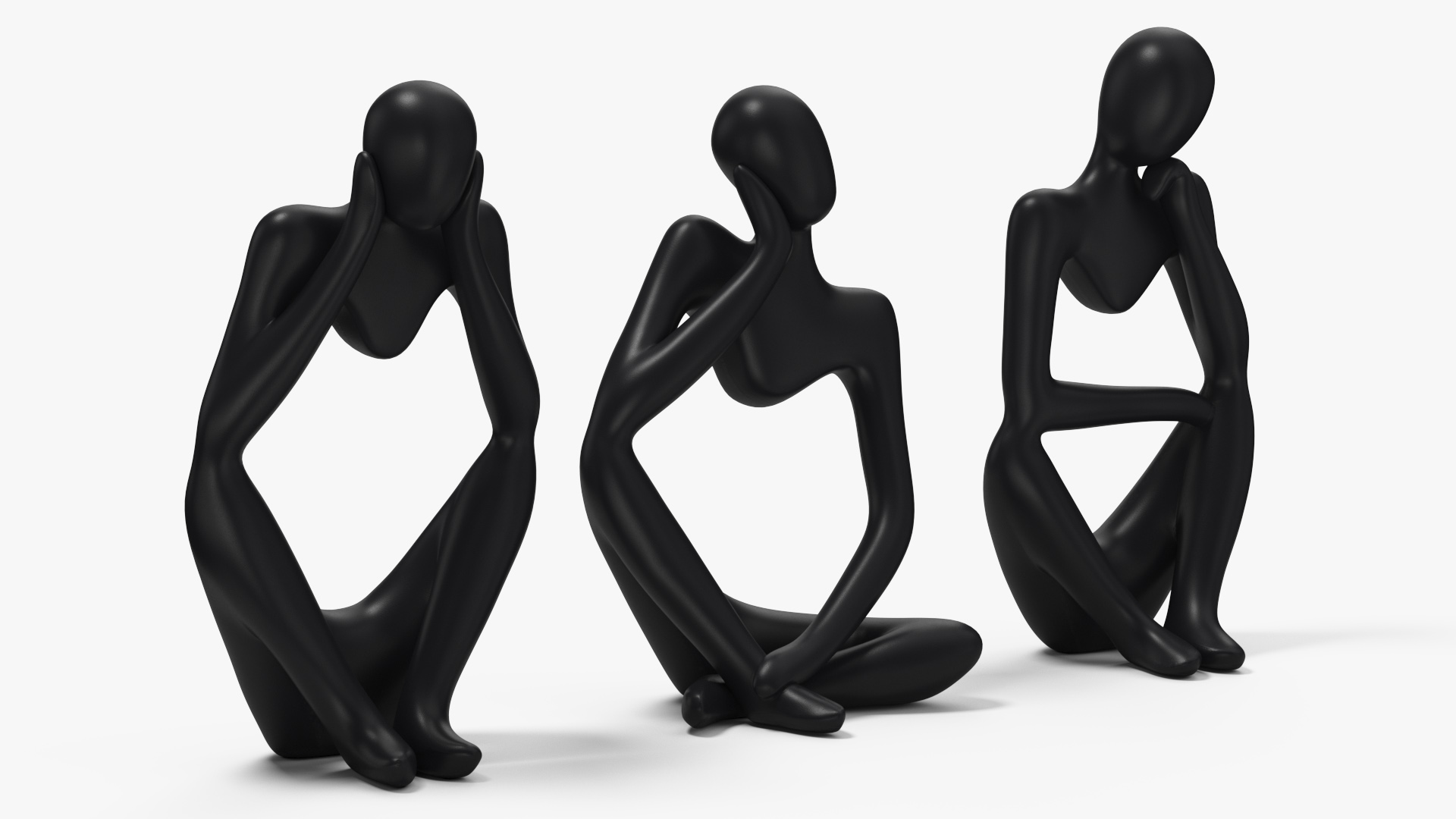 3D Abstract Human Figures Black model