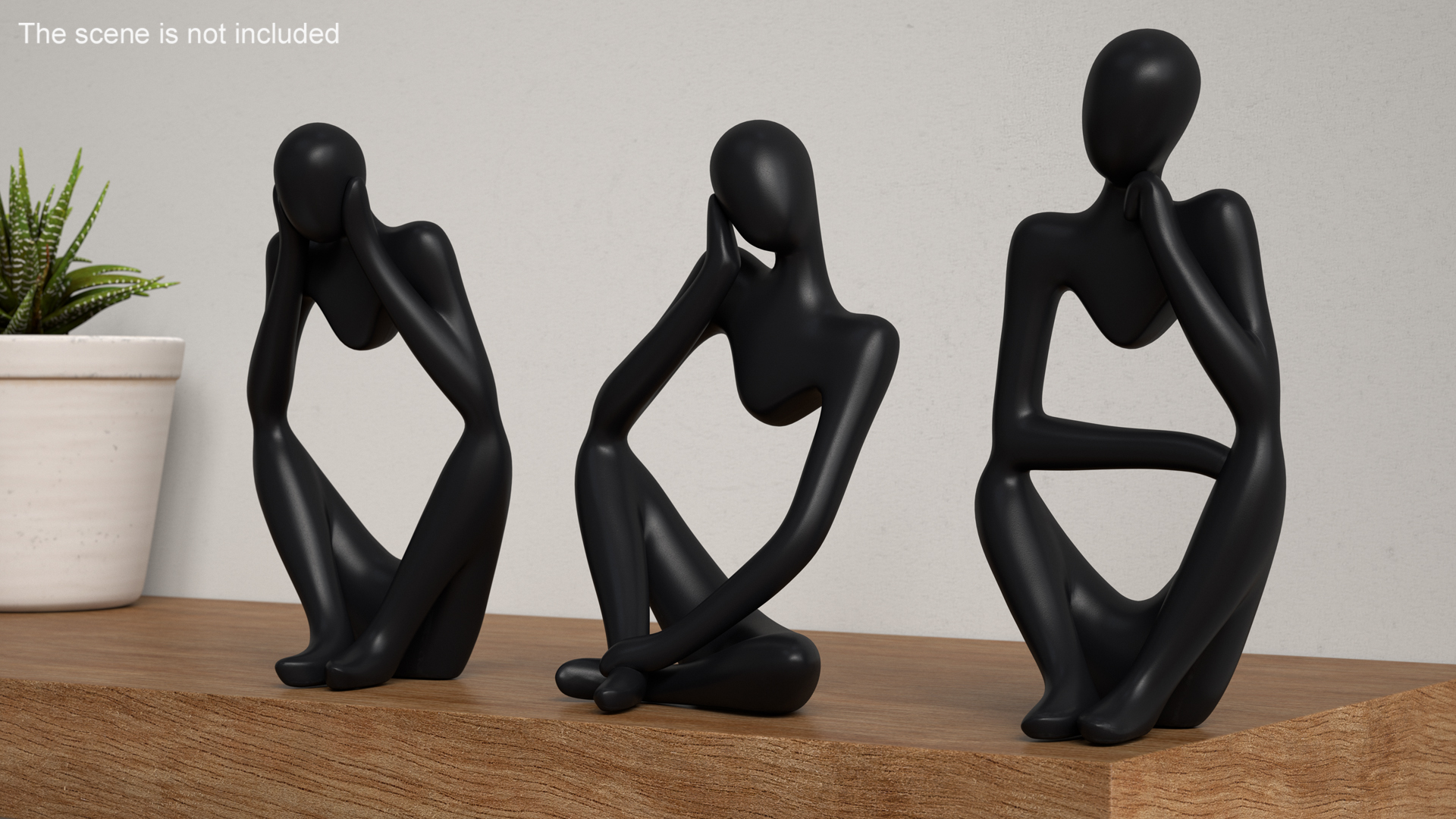 3D Abstract Human Figures Black model